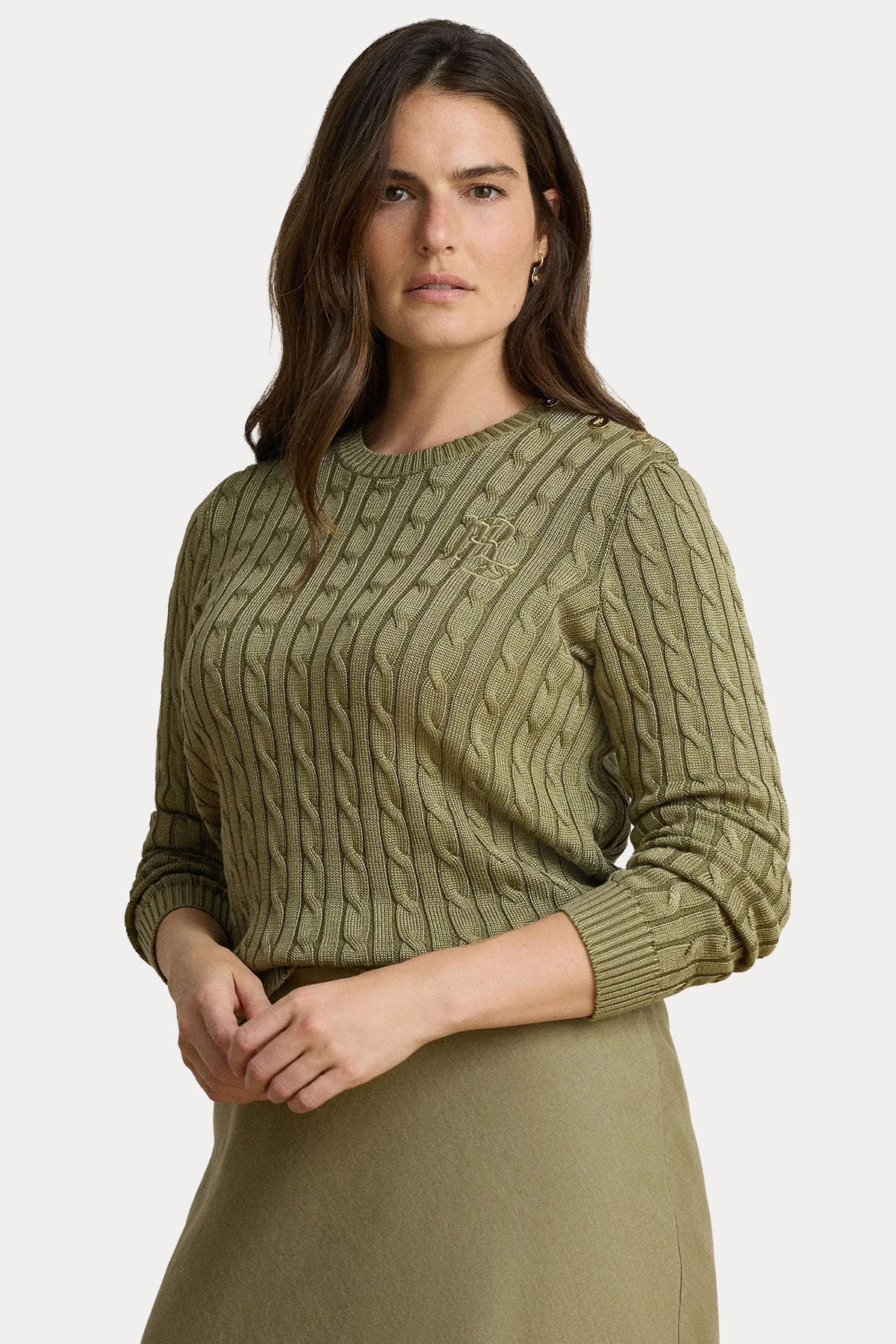 Polo Ralph Lauren Regular Fit Yuvarlak Yaka Saç Örgü Triko
