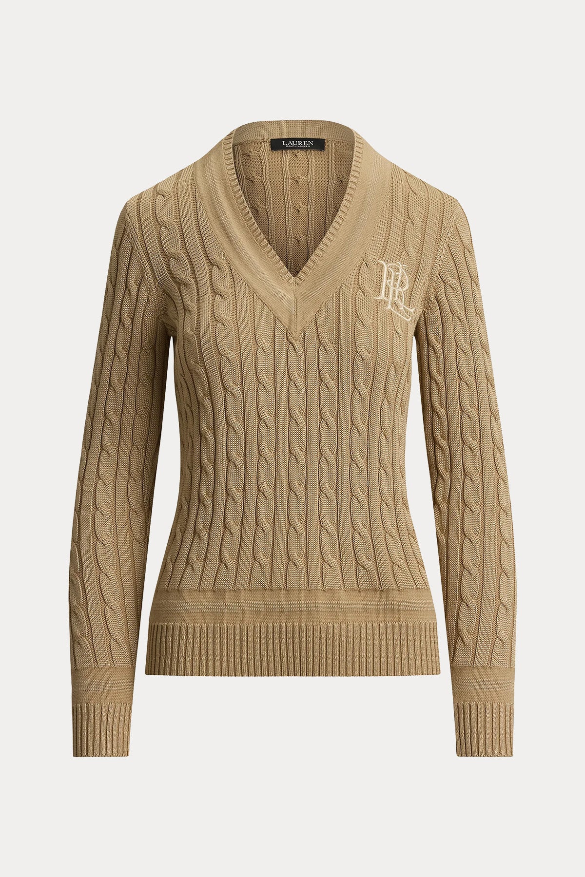 Polo Ralph Lauren Slim Fit V Yaka Logolu Saç Örgü Triko