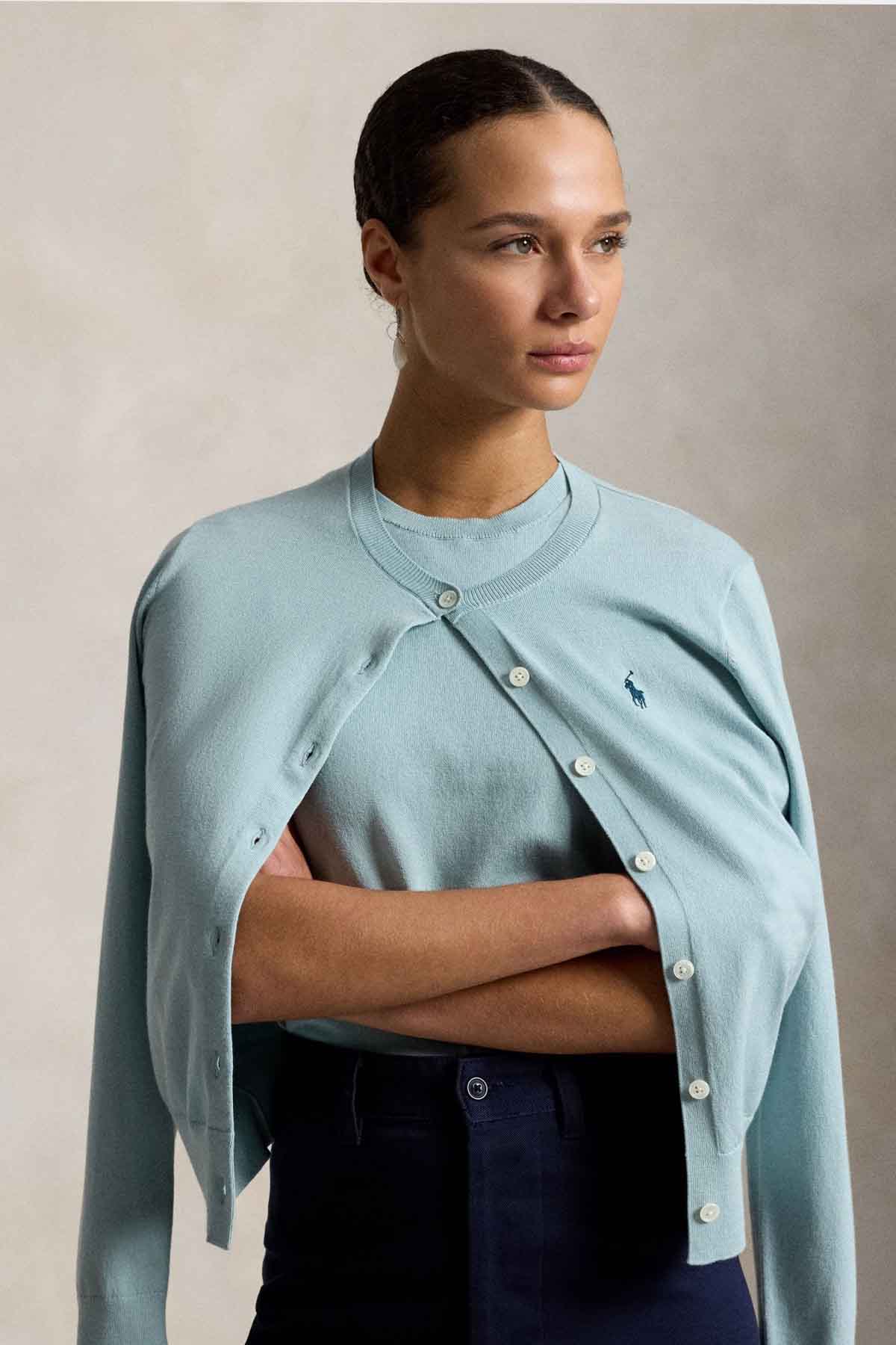 Polo Ralph Lauren Slim Fit Yuvarlak Yaka İnce Örgü Triko Ceket