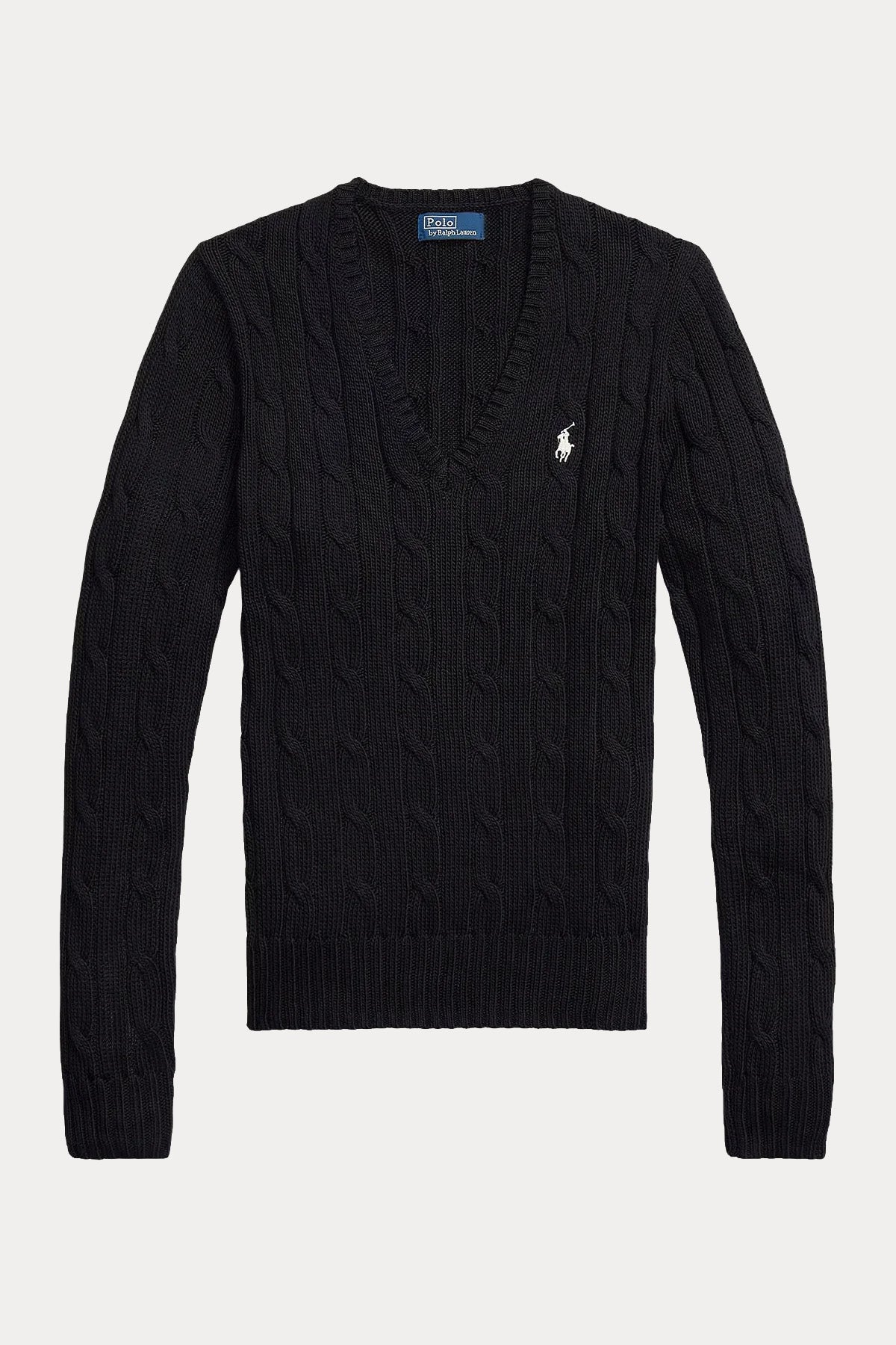 Polo Ralph Lauren Pima Cotton Slim Fit V Yaka Saç Örgü Triko