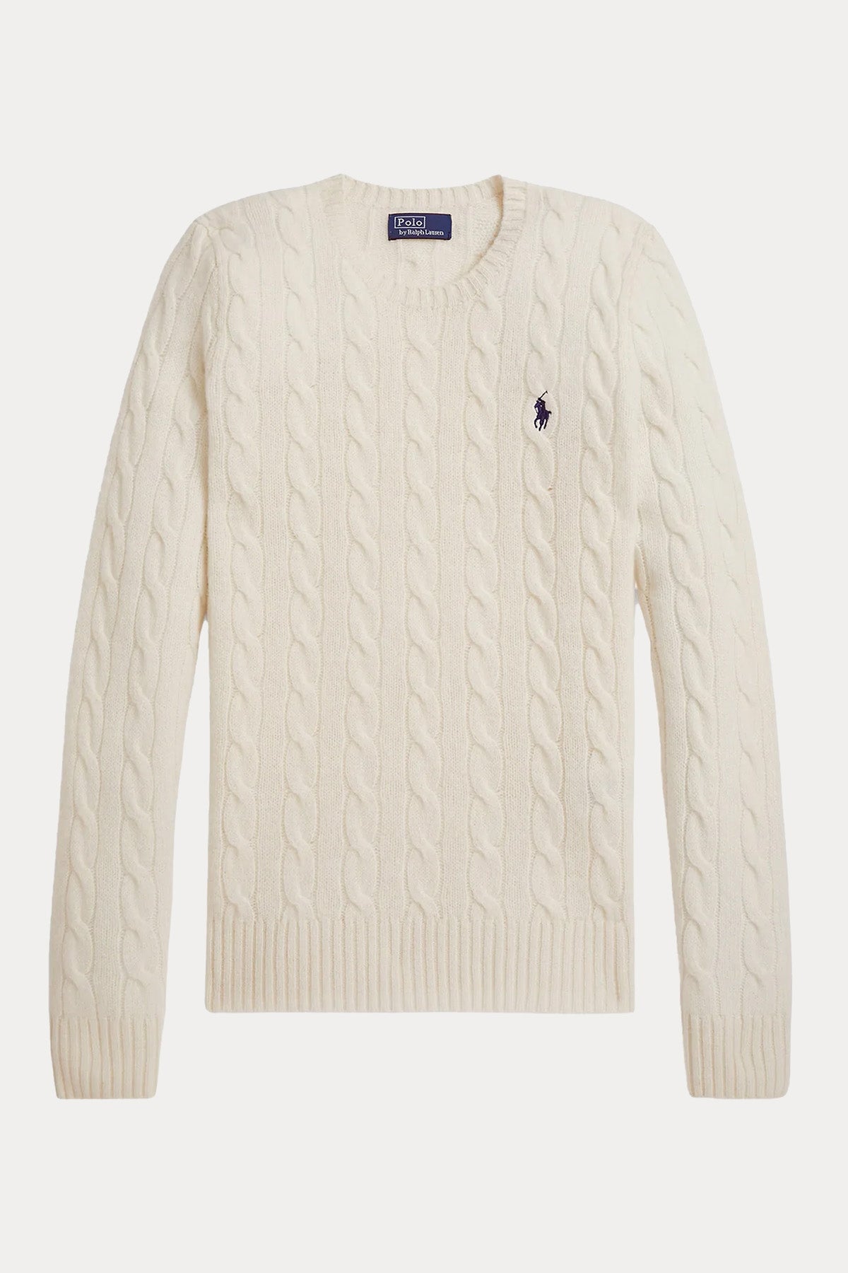 Polo Ralph Lauren Kaşmir Slim Fit Yuvarlak Yaka Saç Örgü Yün Triko