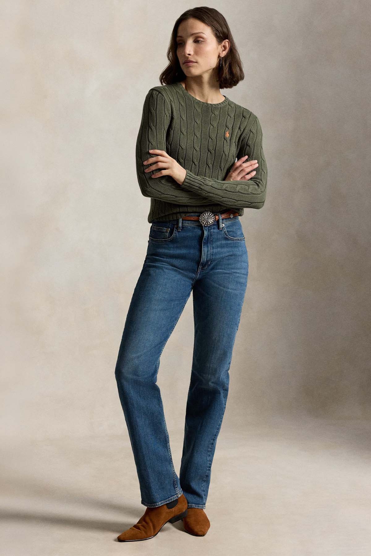 Polo Ralph Lauren Slim Fit Yuvarlak Yaka Saç Örgü Triko