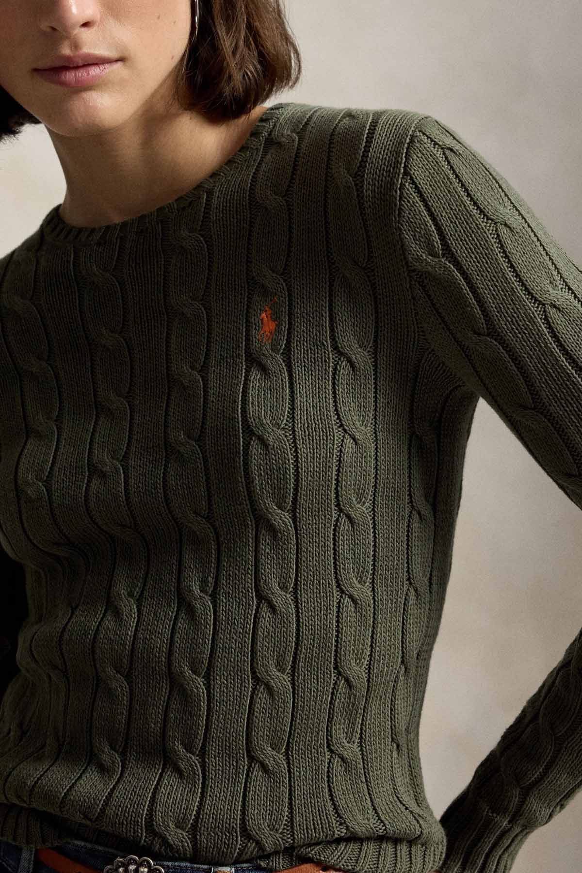 Polo Ralph Lauren Slim Fit Yuvarlak Yaka Saç Örgü Triko