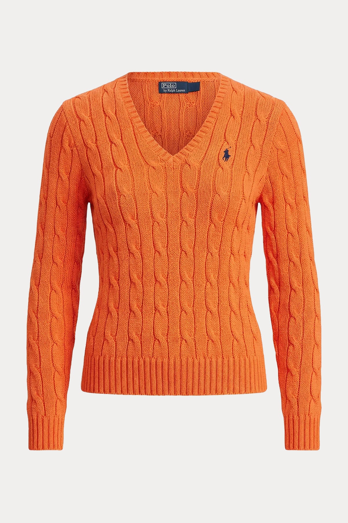 Polo Ralph Lauren Pima Cotton Slim Fit V Yaka Saç Örgü Triko