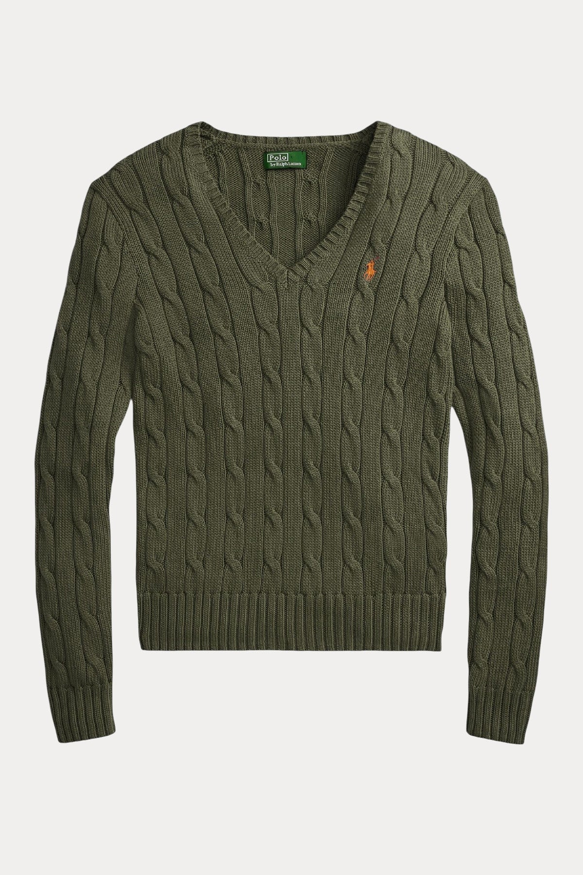 Polo Ralph Lauren Pima Cotton Slim Fit V Yaka Saç Örgü Triko