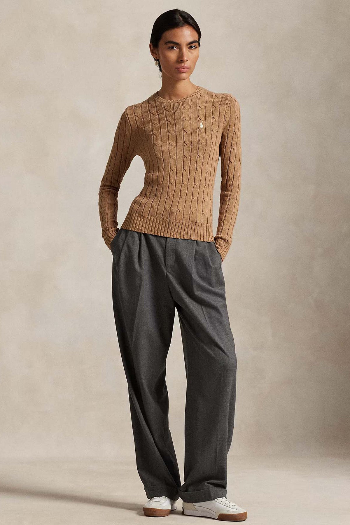 Polo Ralph Lauren Slim Fit Yuvarlak Yaka Saç Örgü Triko