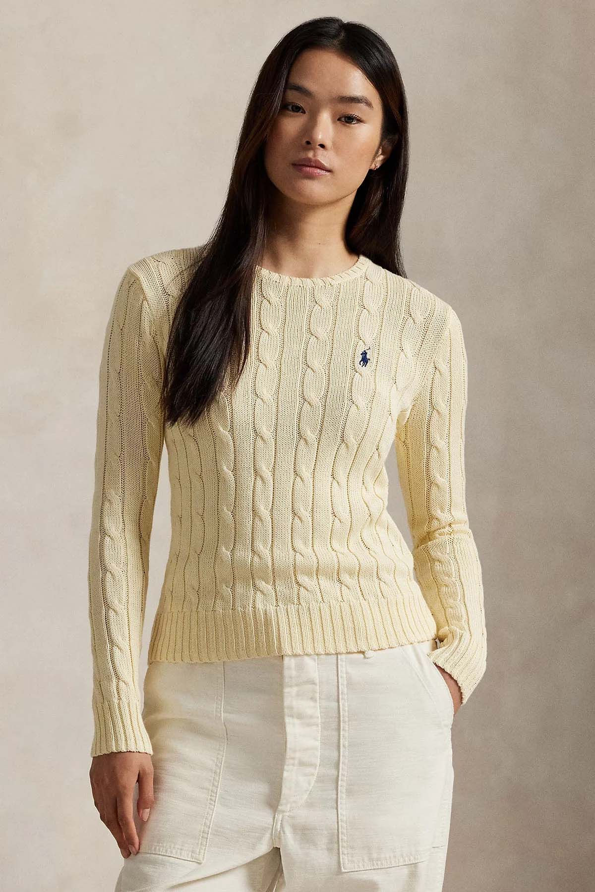 Polo Ralph Lauren Slim Fit Yuvarlak Yaka Saç Örgü Triko