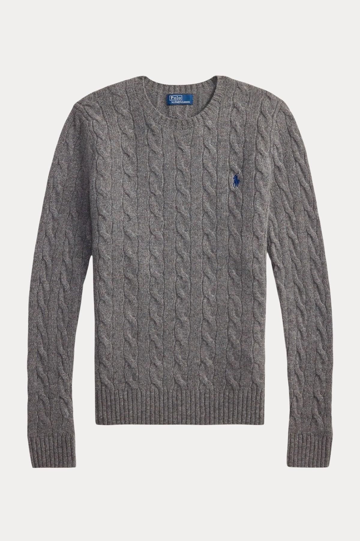 Polo Ralph Lauren Kaşmir Slim Fit Yuvarlak Yaka Saç Örgü Yün Triko