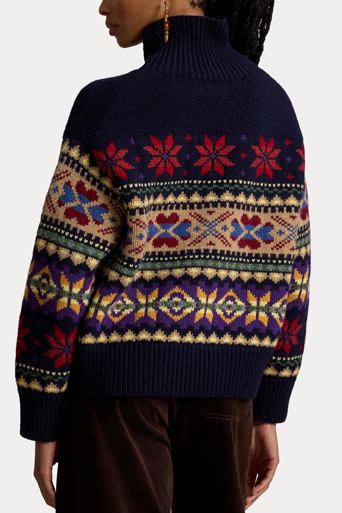 Polo Ralph Lauren Comfort Fit Fair Isle Desen Kaşmir Yün Balıkçı Yaka Triko