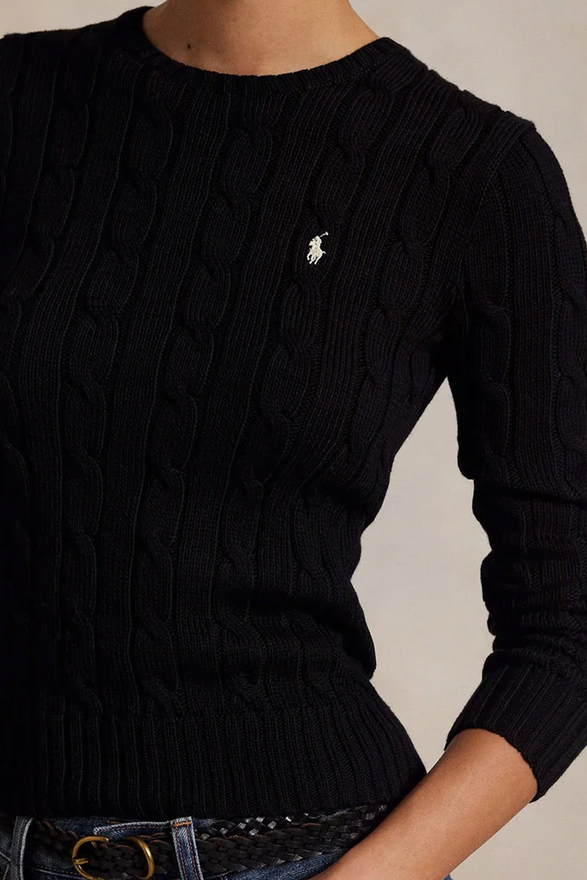 Polo Ralph Lauren Slim Fit Yuvarlak Yaka Saç Örgü Triko