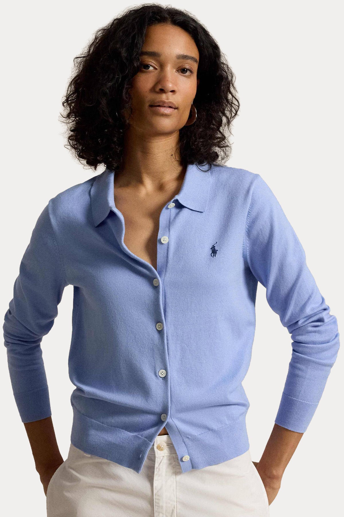 Polo Ralph Lauren Custom Fit İnce Örgü Streç Triko Ceket