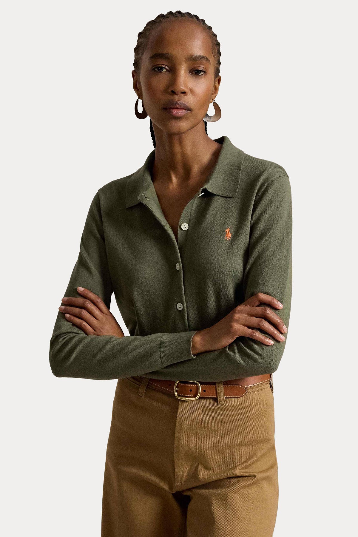 Polo Ralph Lauren Custom Fit İnce Örgü Streç Triko Ceket