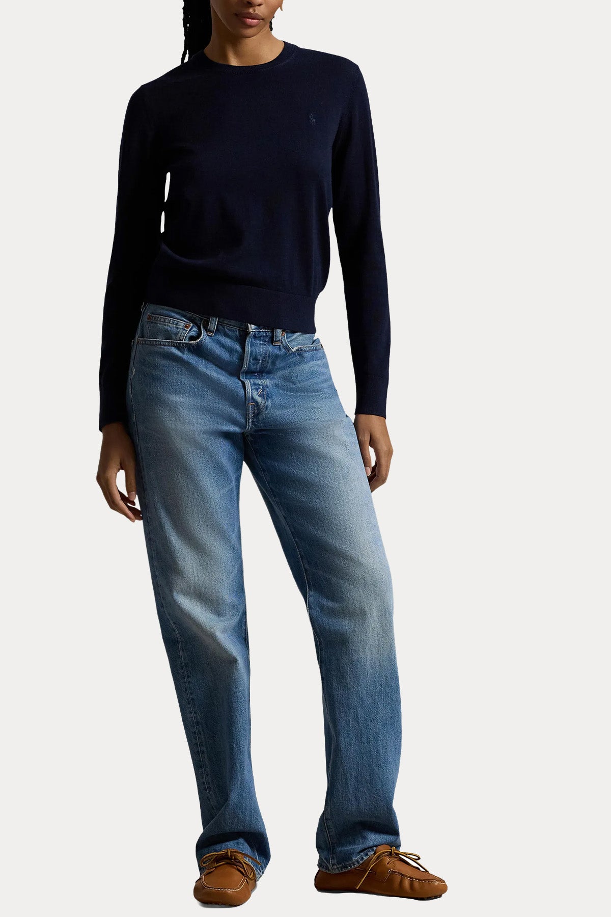 Polo Ralph Lauren Slim Fit Yuvarlak Yaka İnce Örgü Yün Triko
