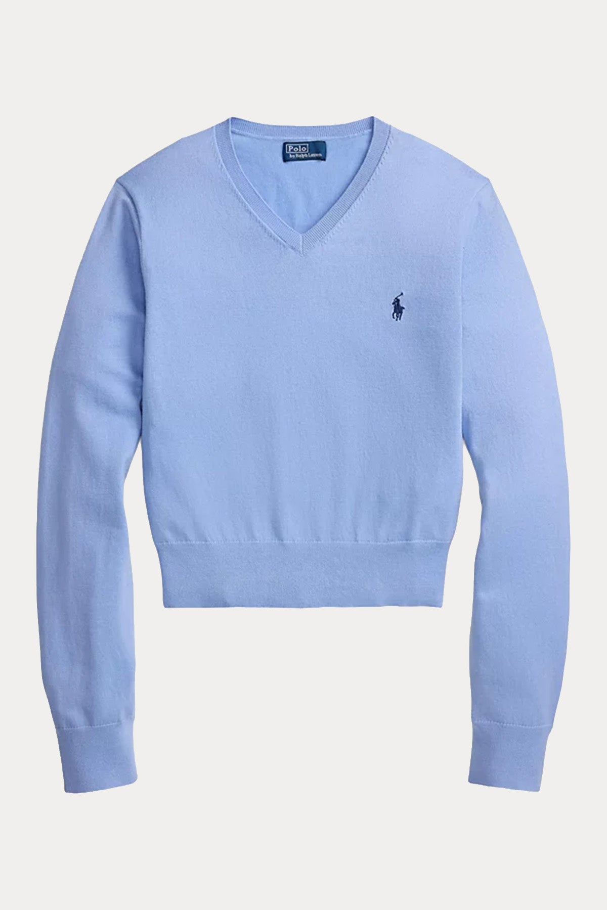 Polo Ralph Lauren Cropped Slim Fit V Yaka İnce Örgü Triko