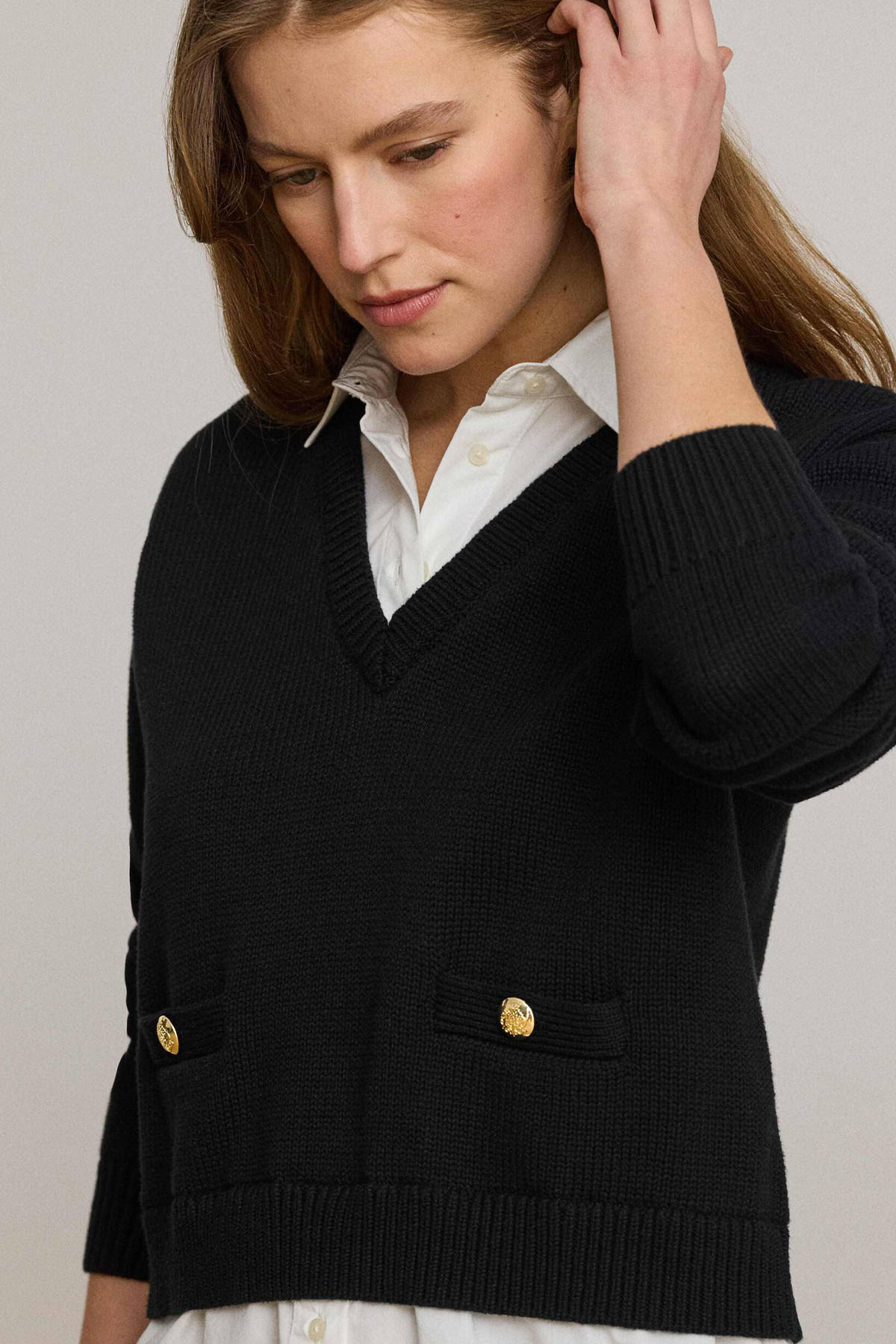 Polo Ralph Lauren Relaxed Fit Gömlekli Örgü Triko