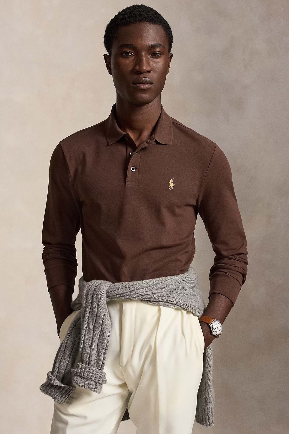 Polo Ralph Lauren Custom Slim Fit Stretch Mesh Polo Yaka T-shirt