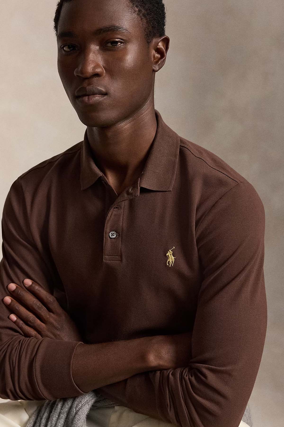 Polo Ralph Lauren Custom Slim Fit Stretch Mesh Polo Yaka T-shirt