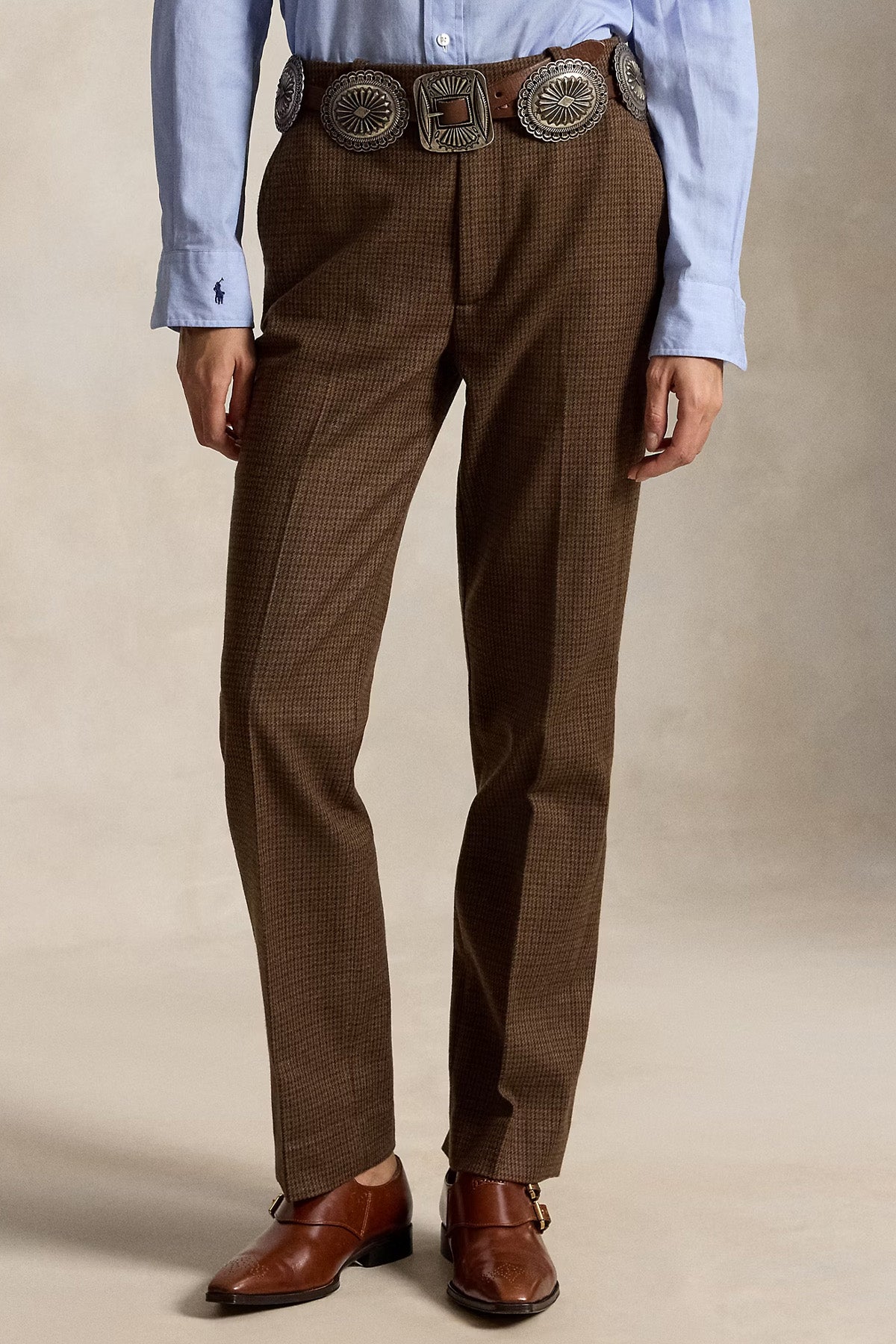 Polo Ralph Lauren Slim Fit Gun Club Ekose Desenli Yün Pantolon