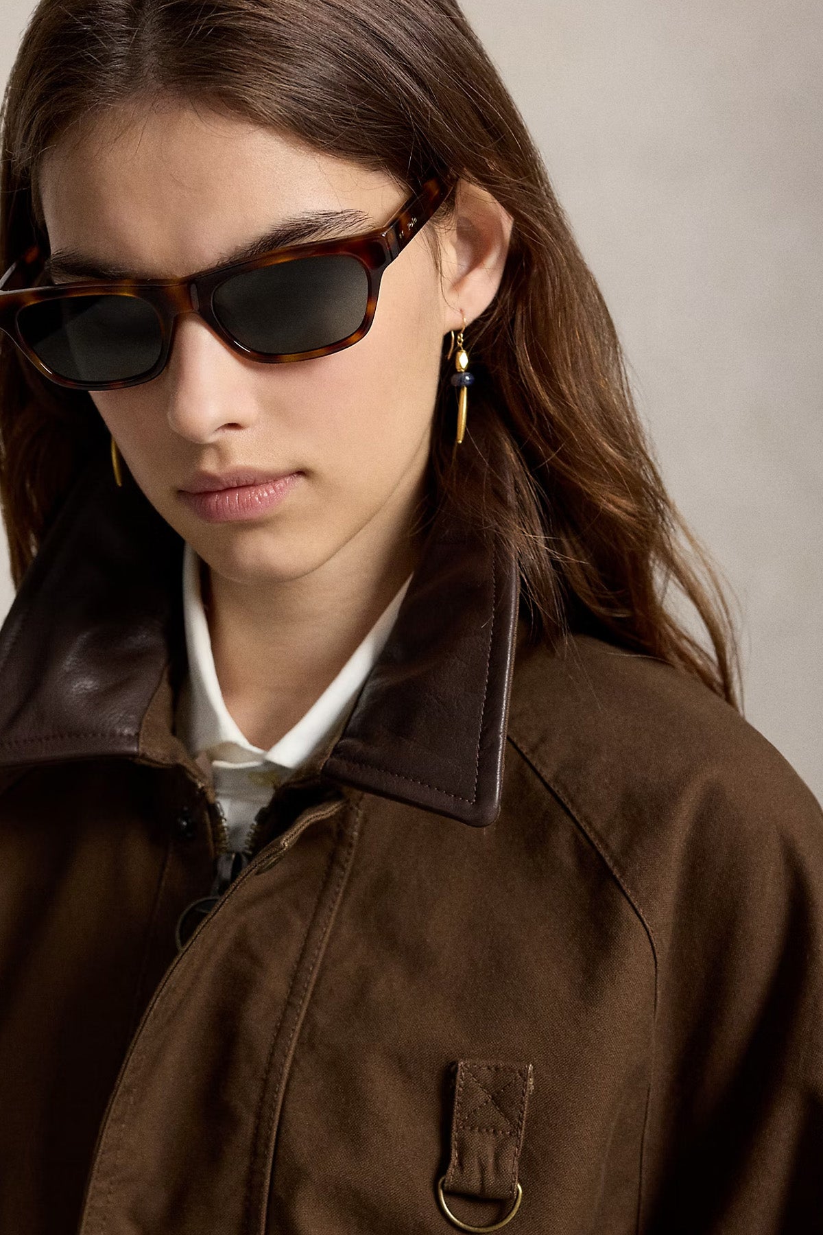 Polo Ralph Lauren Relaxed Fit Yakası Deri Cep Detaylı Trençkot