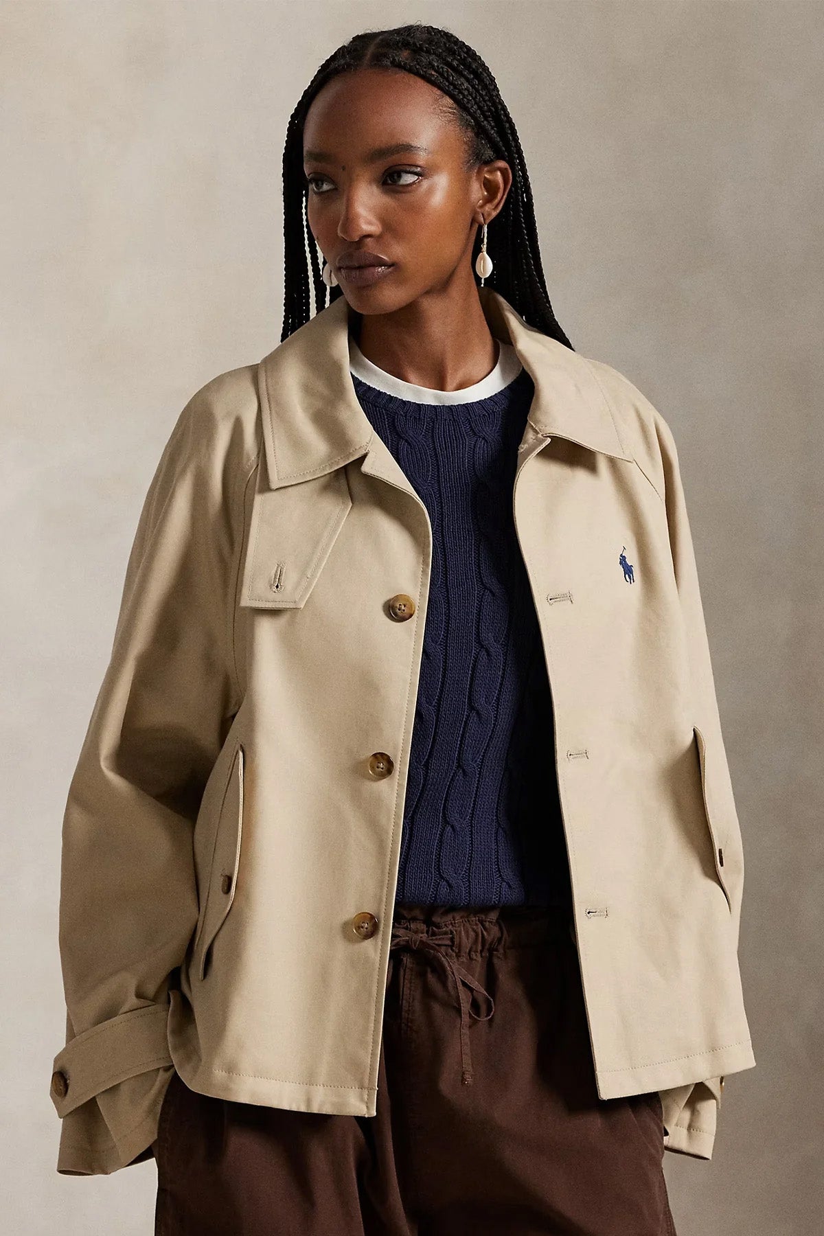 Polo Ralph Lauren Comfort Fit Cep Detaylı Kısa Trençkot