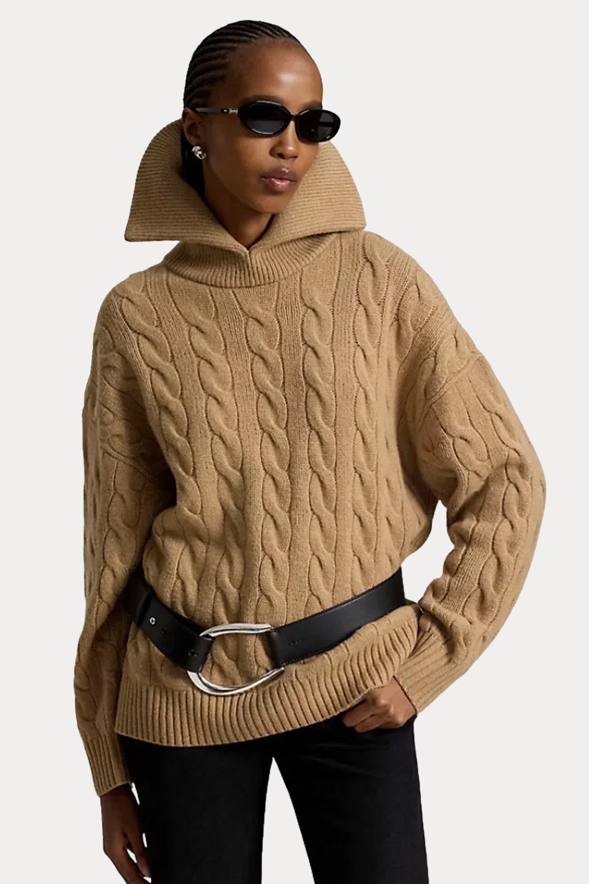 Polo Ralph Lauren Relaxed Fit Kaşmir Saç Örgü Yün Triko