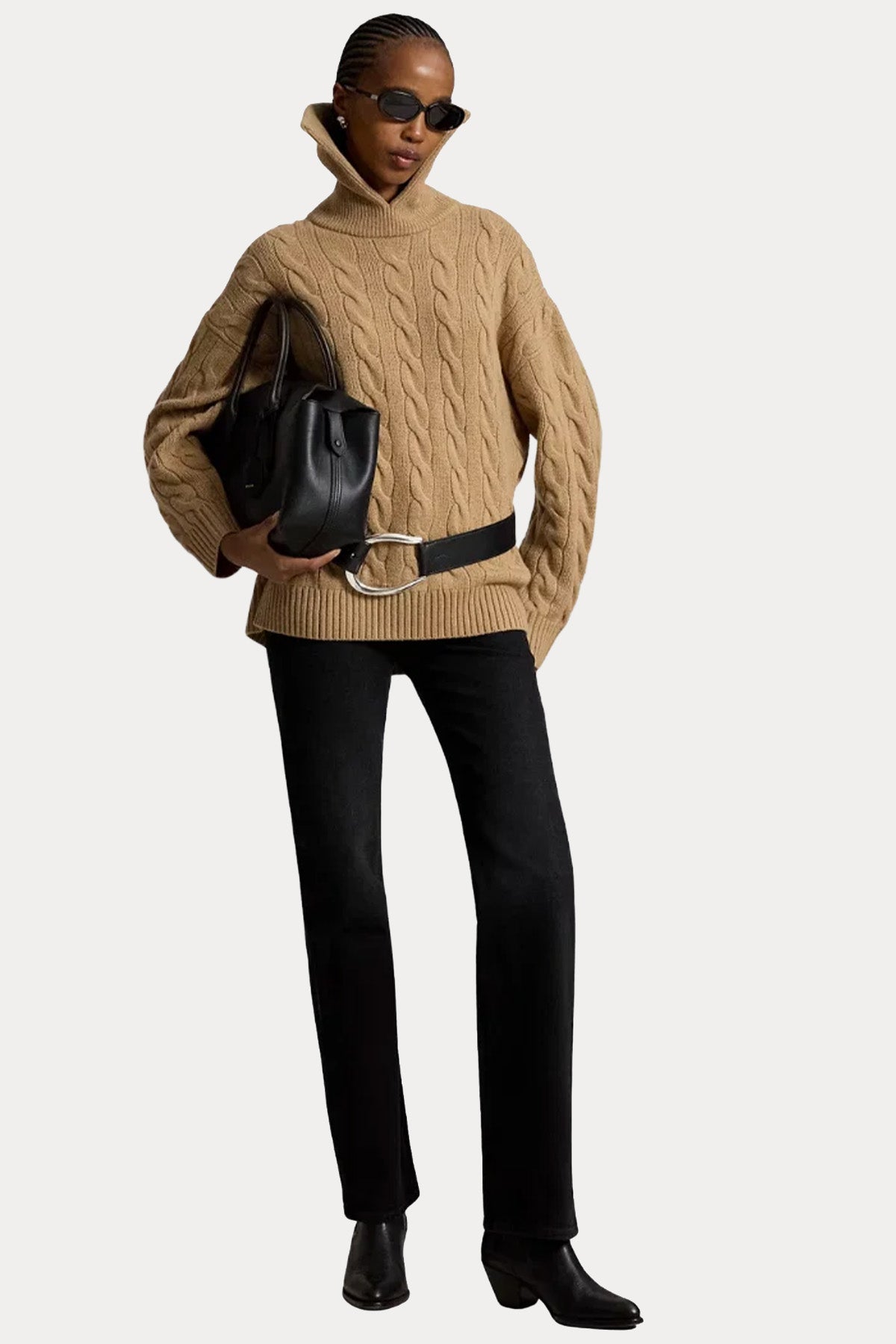 Polo Ralph Lauren Relaxed Fit Kaşmir Saç Örgü Yün Triko