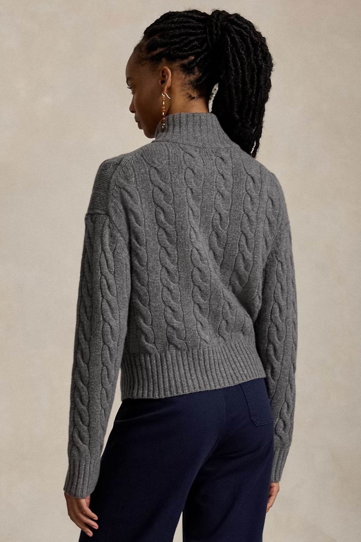 Polo Ralph Lauren Relaxed Fit Perkins Yaka Saç Örgü Kaşmir Yün Triko