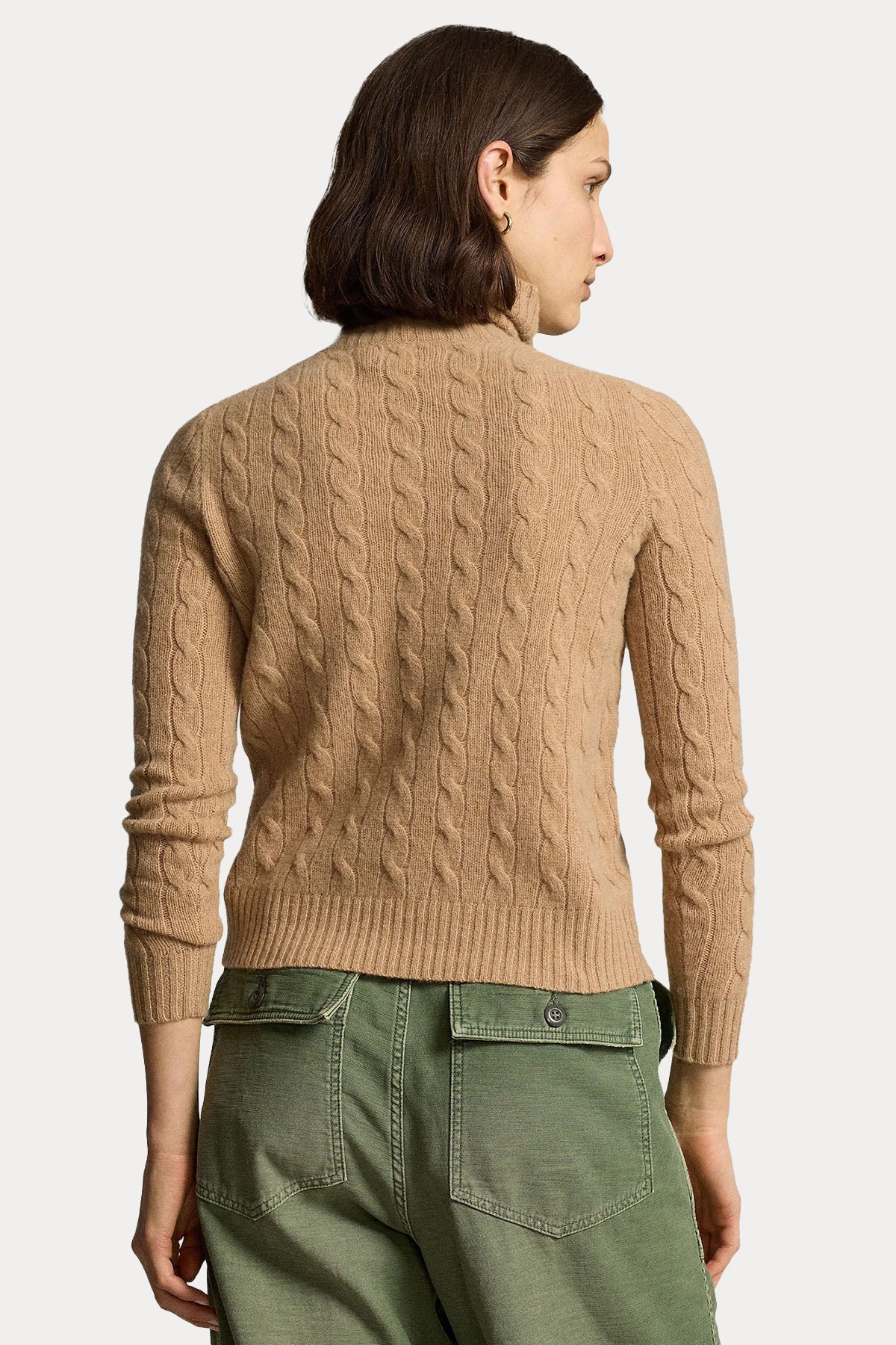 Polo Ralph Lauren Balıkçı Yaka Kaşmir Saç Örgü Yün Triko