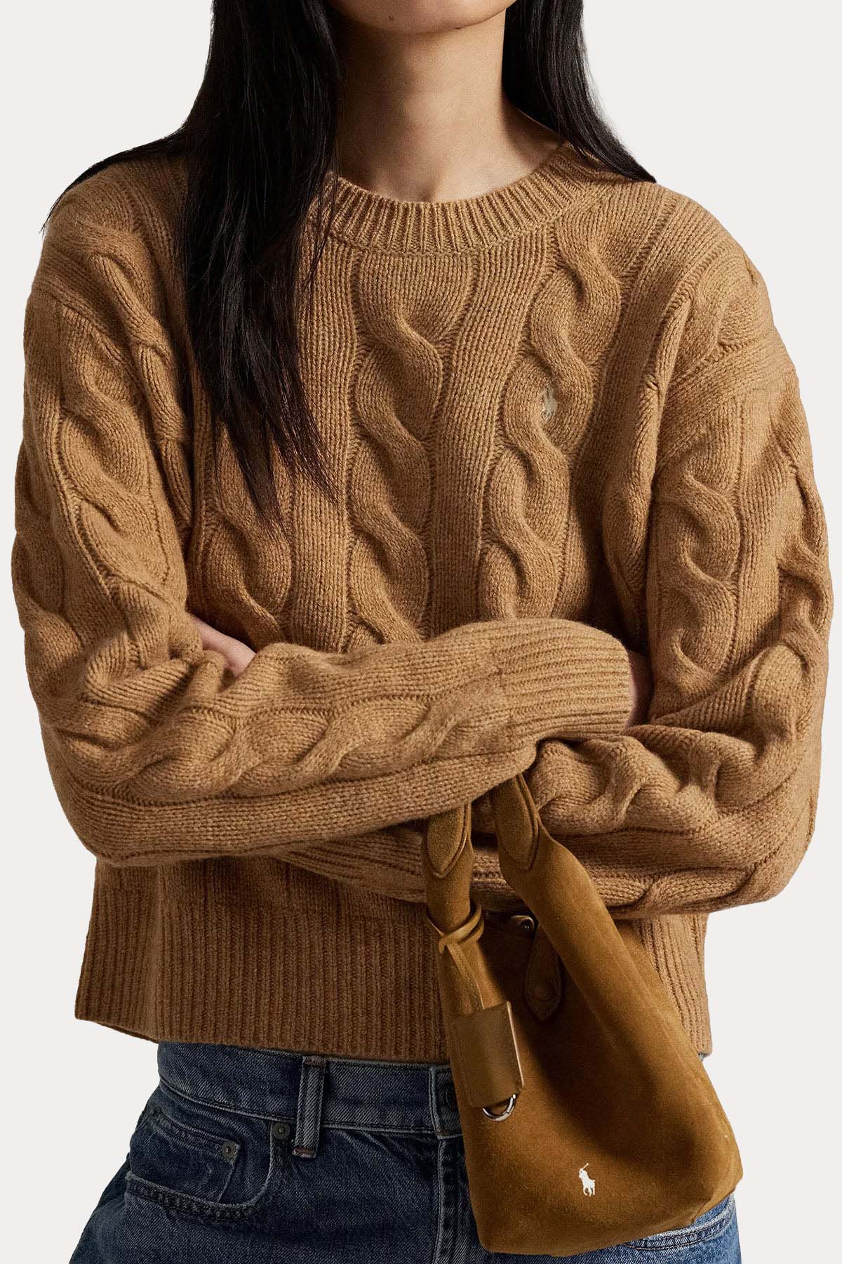 Polo Ralph Lauren Relaxed Fit Saç Örgü Kaşmir Yün Triko