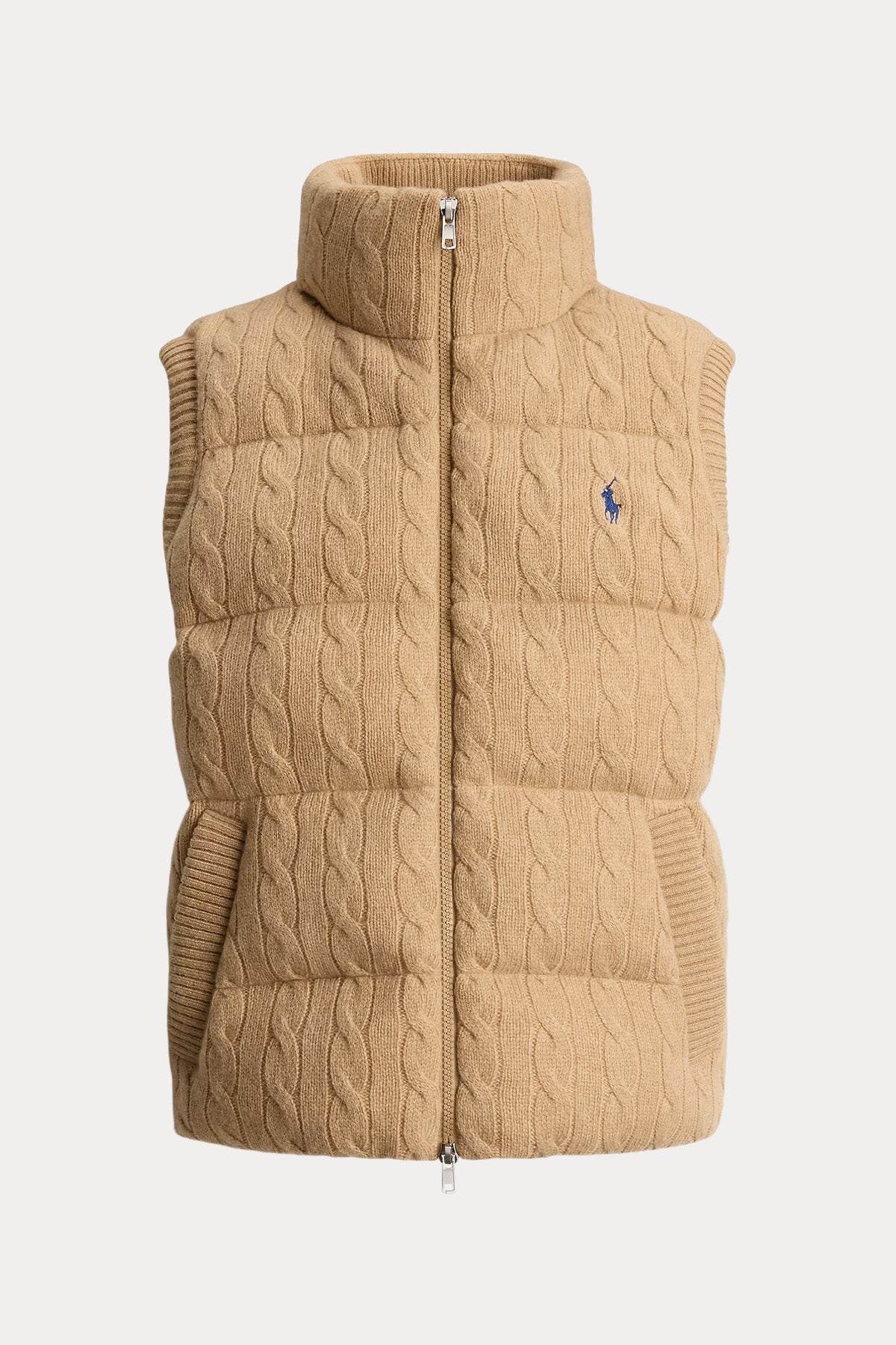 Polo Ralph Lauren Regular Fit Kaşmir Saç Örgü Yün Puffer Yelek