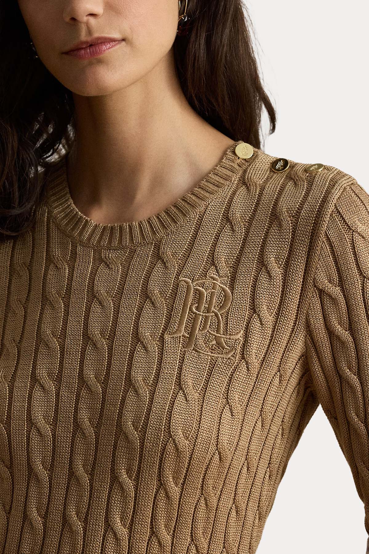 Polo Ralph Lauren Regular Fit Yuvarlak Yaka Saç Örgü Triko