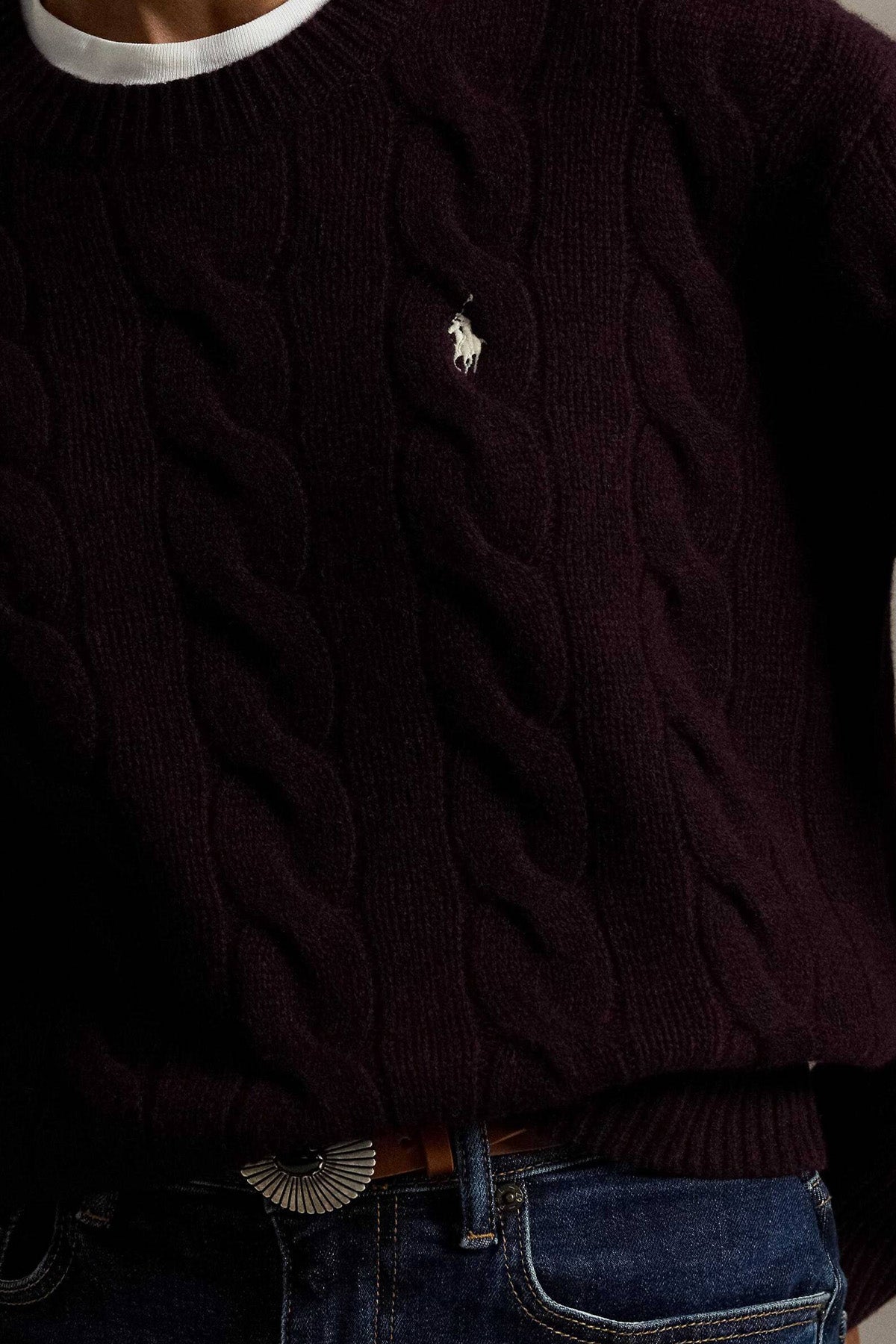 Polo Ralph Lauren Relaxed Fit Saç Örgü Kaşmir Yün Triko