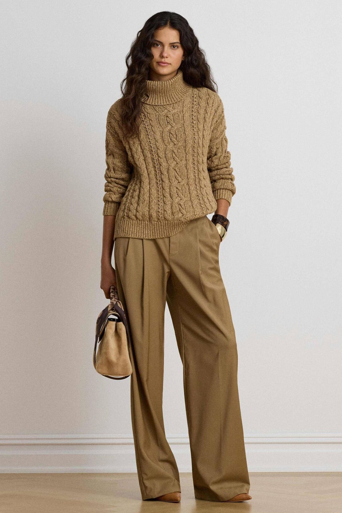 Polo Ralph Lauren Relaxed Fit Balıkçı Yaka Saç Örgü Triko