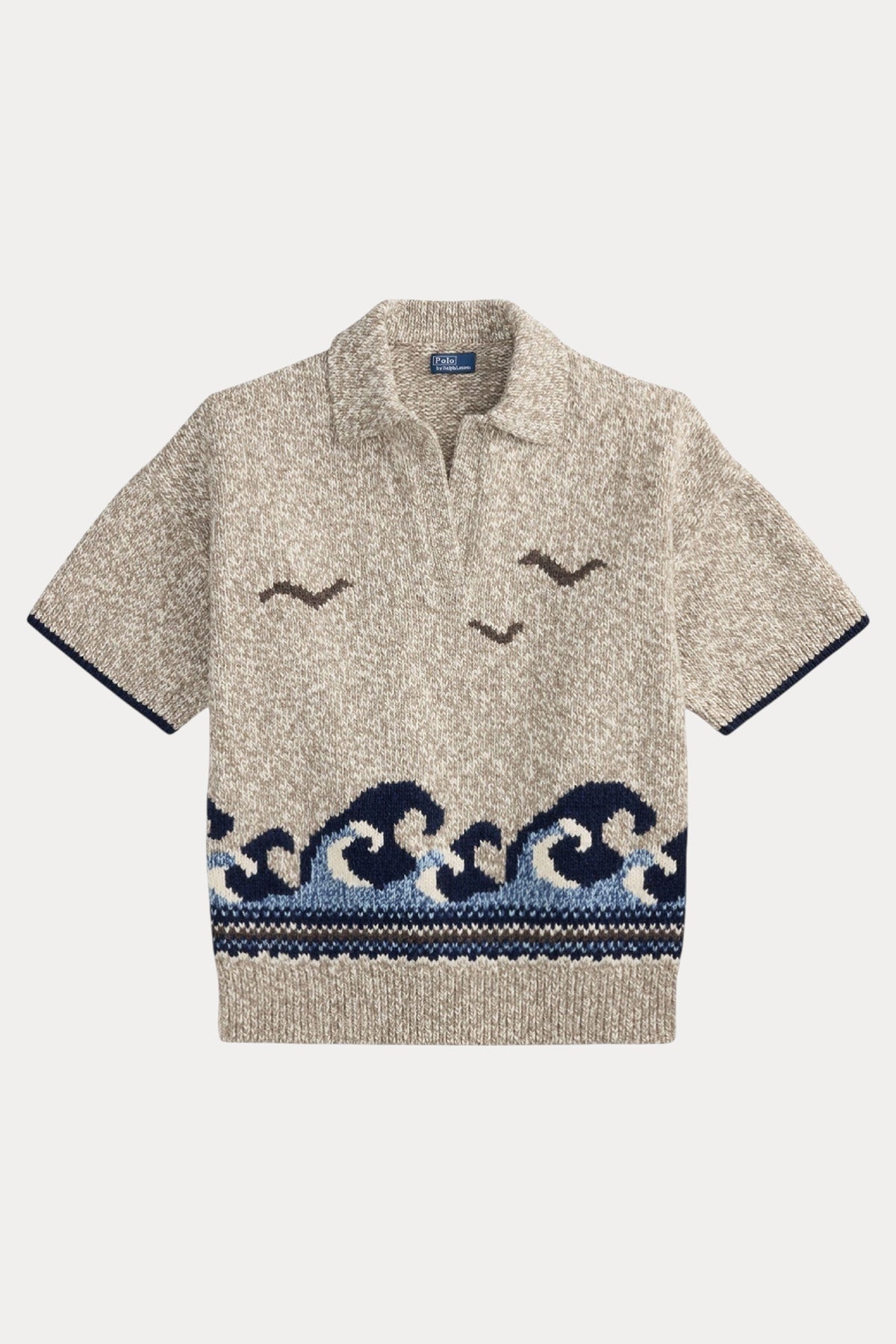 Polo Ralph Lauren Relaxed Fit Polo V Yaka Örgü Yün Triko