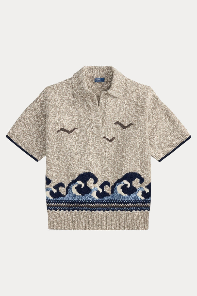 Polo Ralph Lauren Relaxed Fit Polo V Yaka Örgü Yün Triko