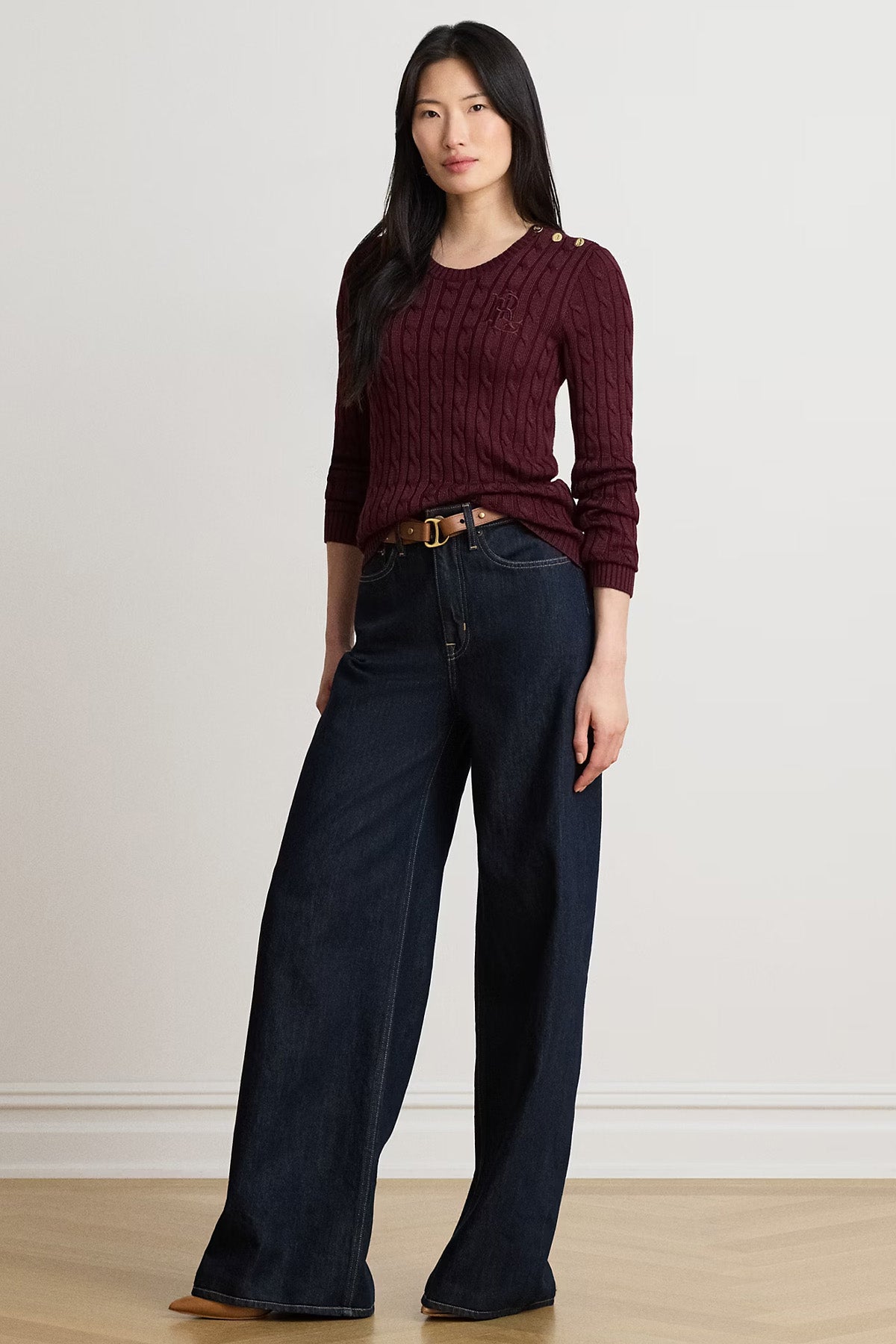 Polo Ralph Lauren Regular Fit Yuvarlak Yaka Saç Örgü Triko