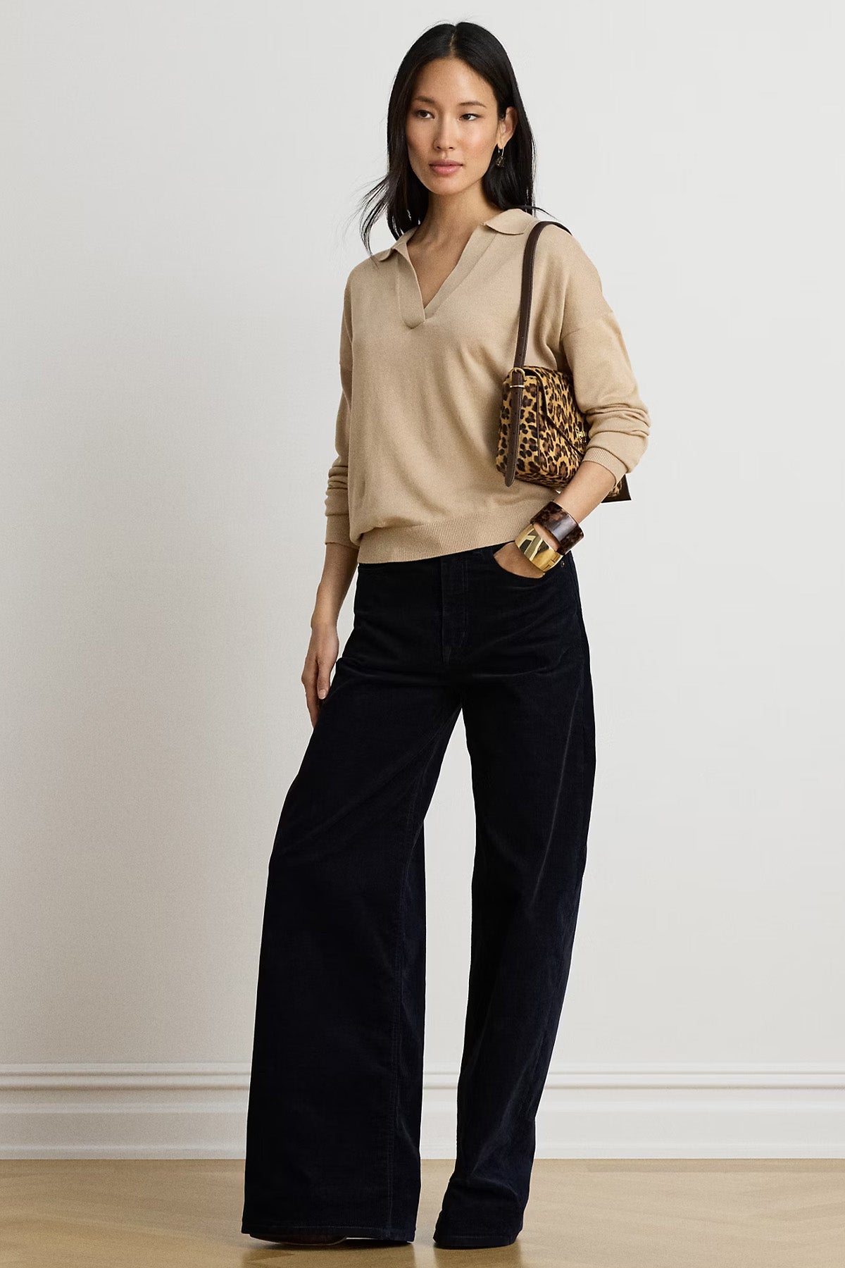 Polo Ralph Lauren Comfort Fit Polo V Yaka İnce Örgü Triko