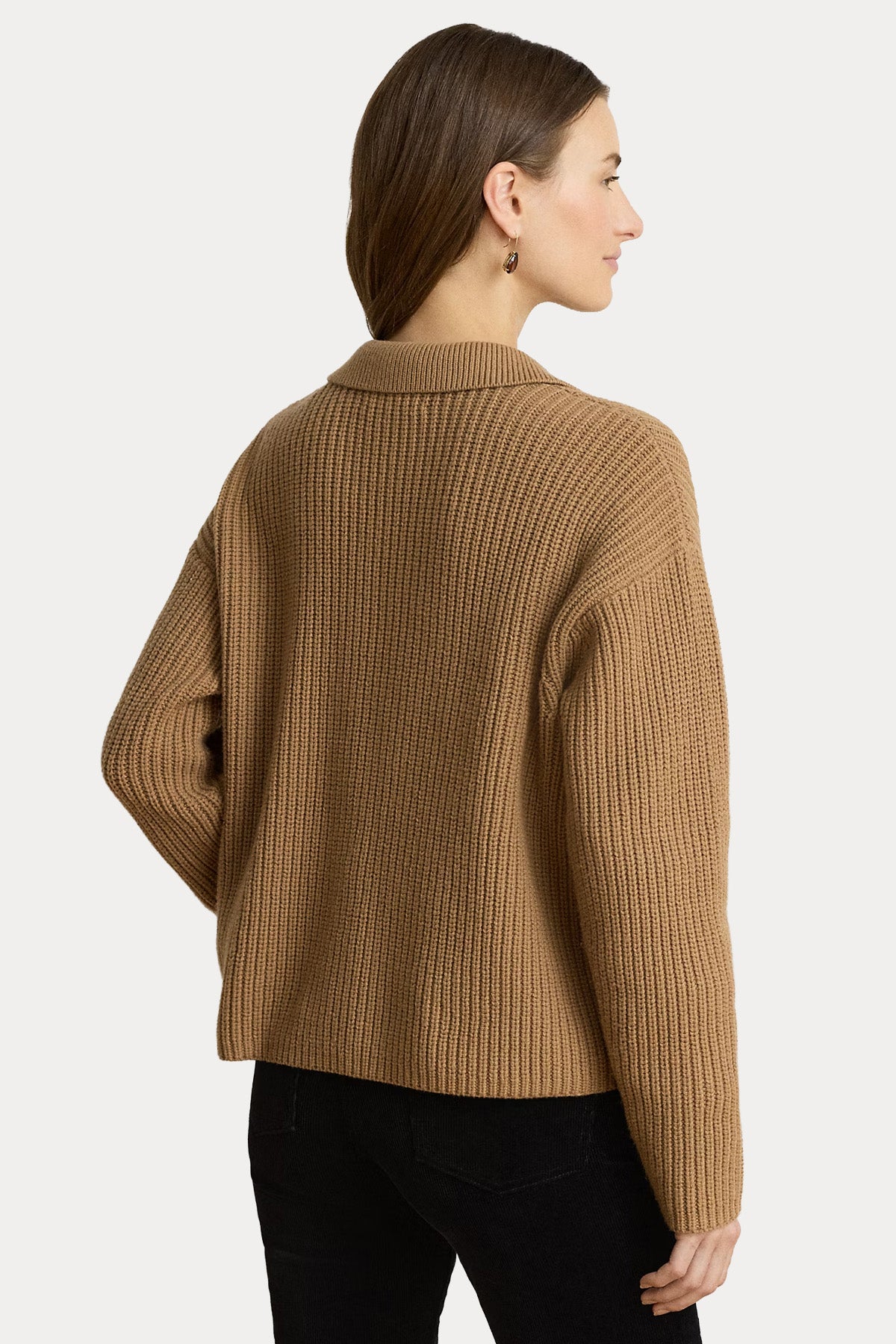 Polo Ralph Lauren Relaxed Fit Polo V Yaka Örgü Yün Triko