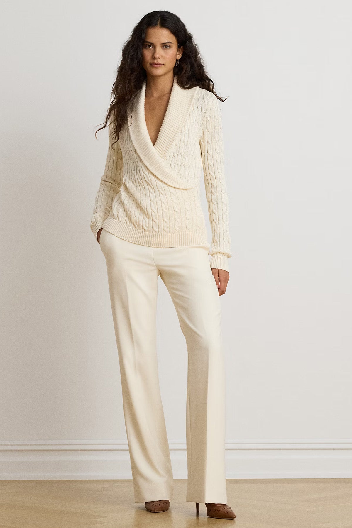 Polo Ralph Lauren Relaxed Fit Kruvaze Saç Örgü Triko