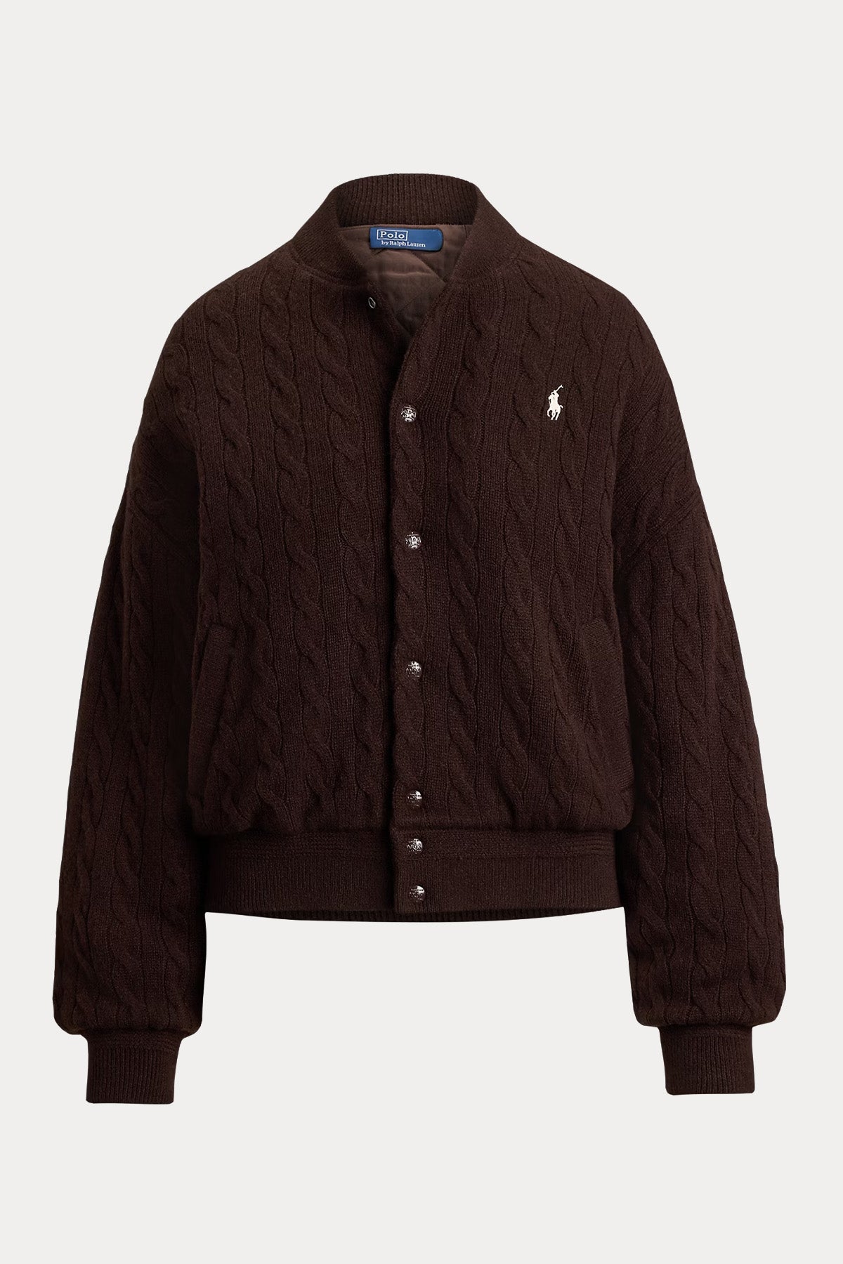Polo Ralph Lauren Relaxed Fit Kaşmir Saç Örgü Yün Puffer Ceket
