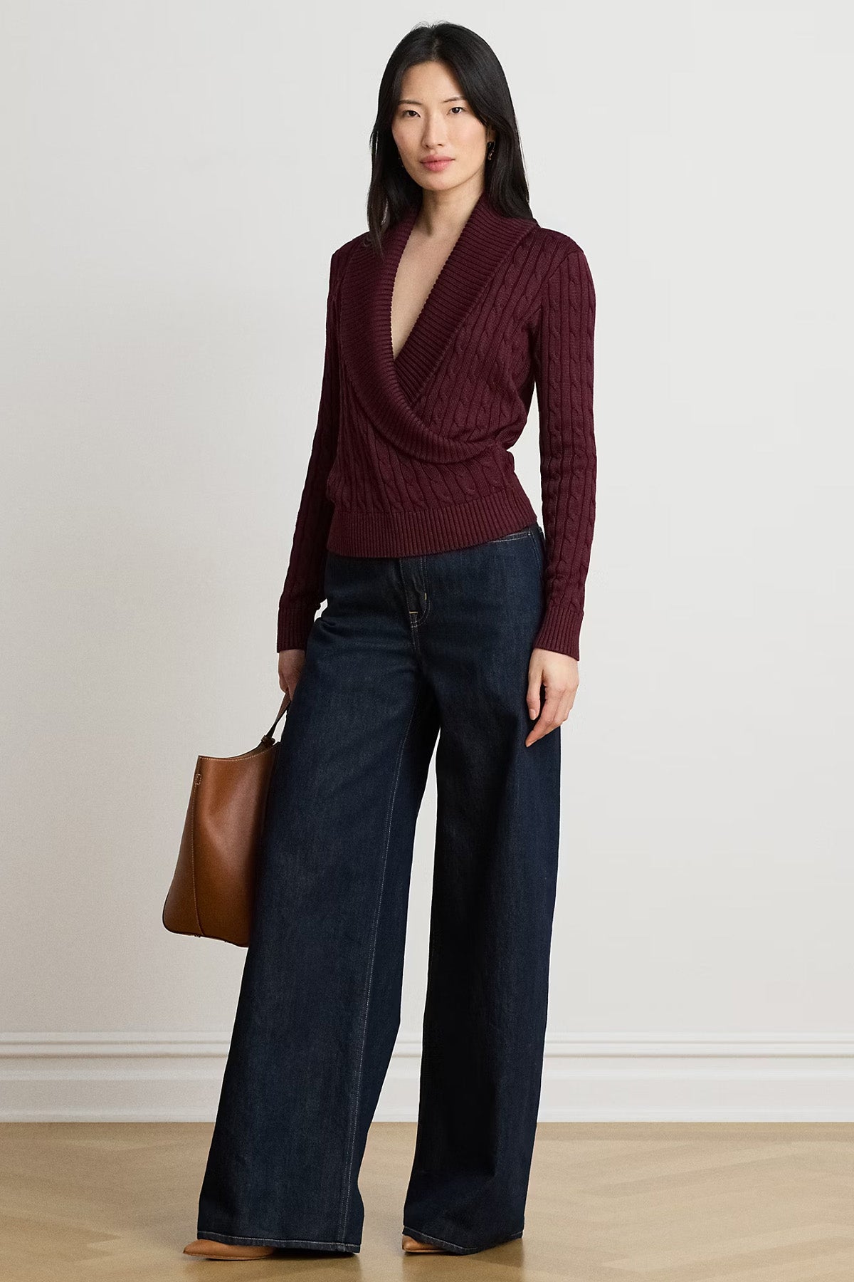 Polo Ralph Lauren Relaxed Fit Kruvaze Saç Örgü Triko