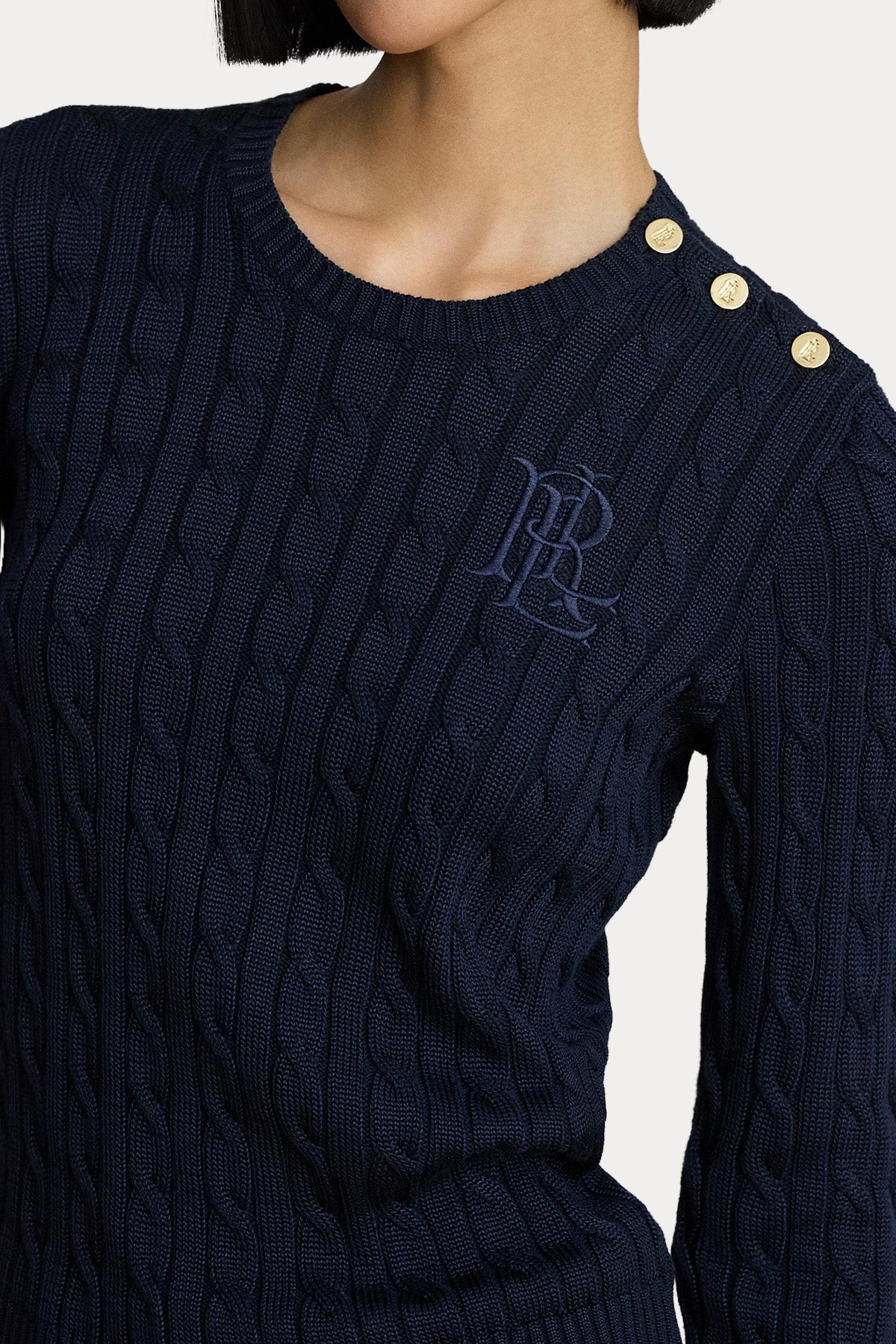 Polo Ralph Lauren Regular Fit Yuvarlak Yaka Saç Örgü Triko