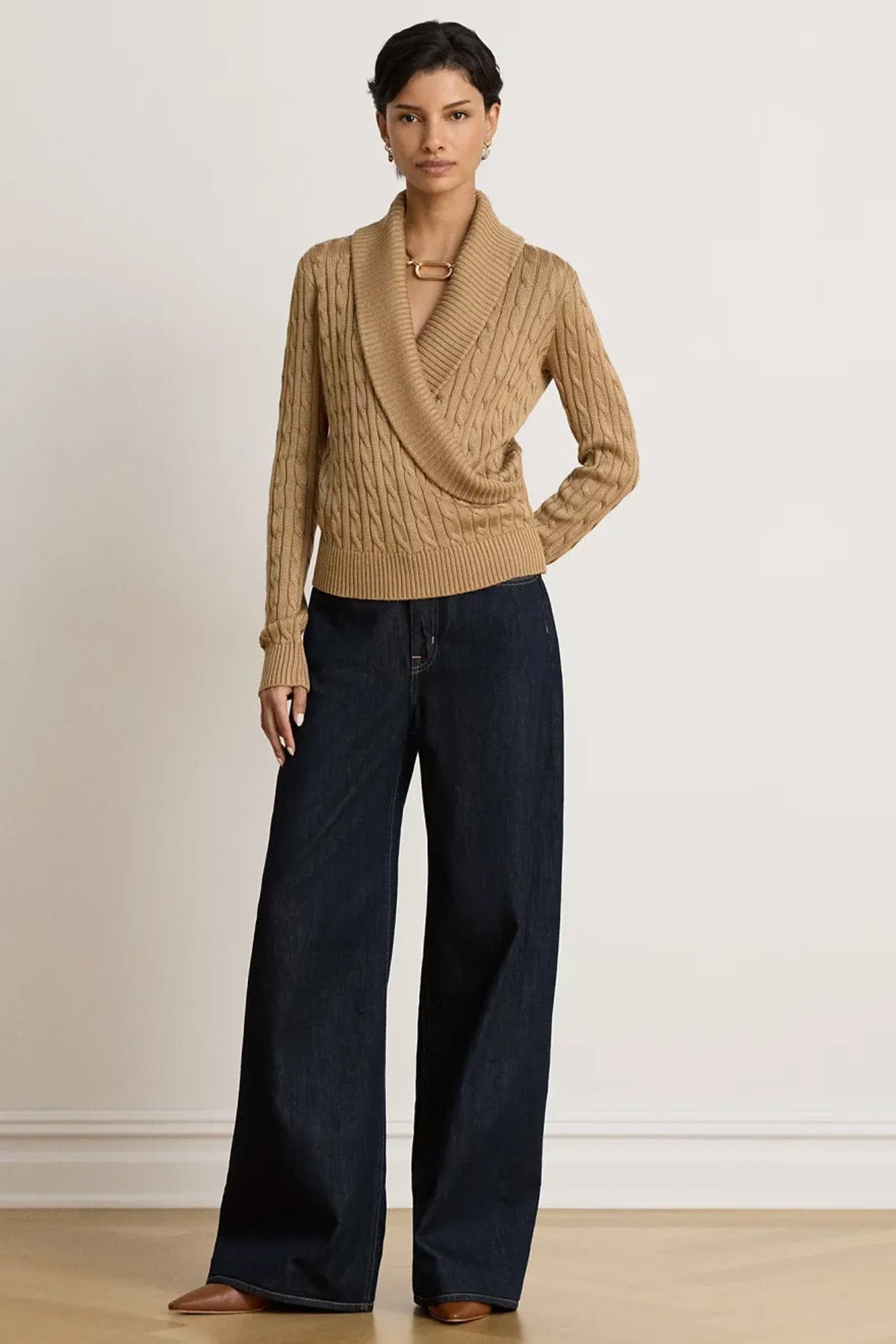 Polo Ralph Lauren Relaxed Fit Kruvaze Saç Örgü Triko