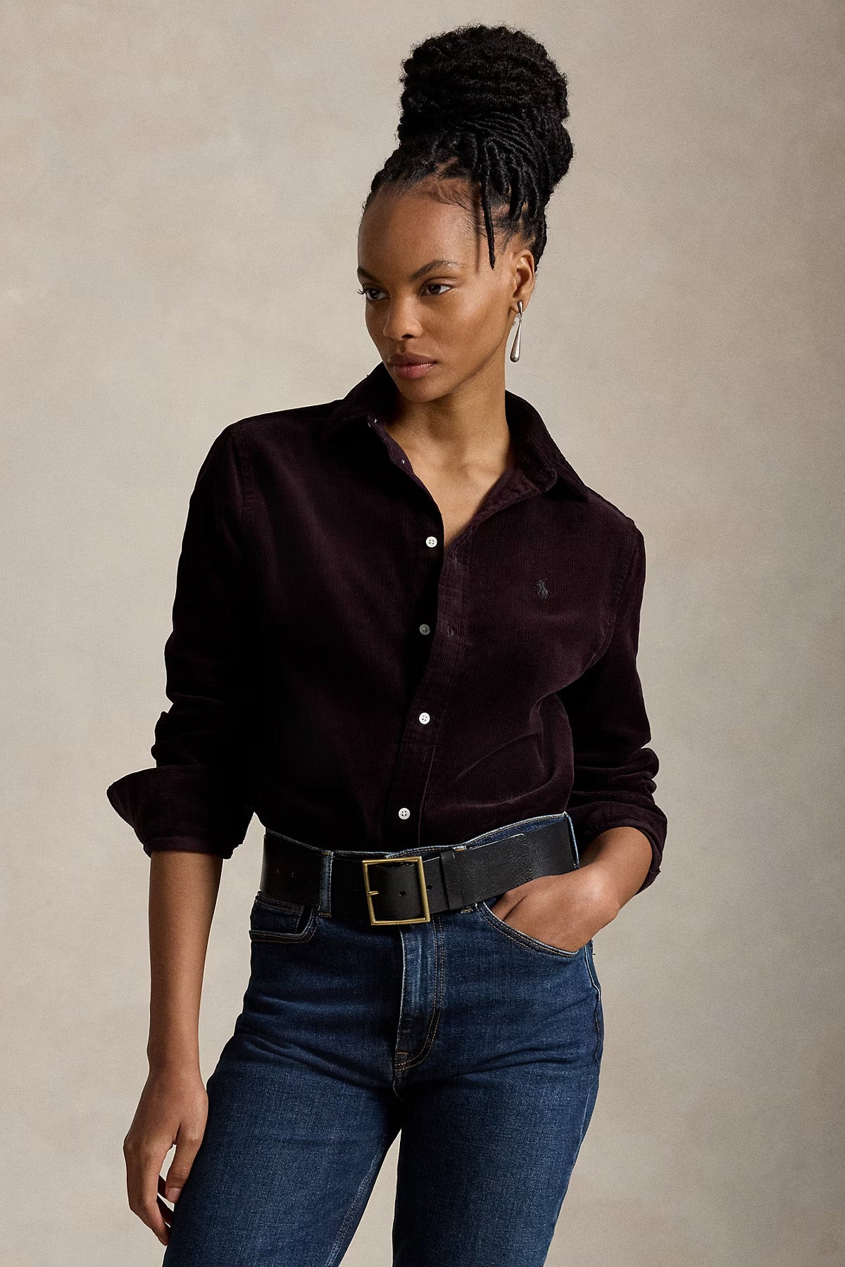 Polo Ralph Lauren Classic Fit Fitilli Kadife Gömlek