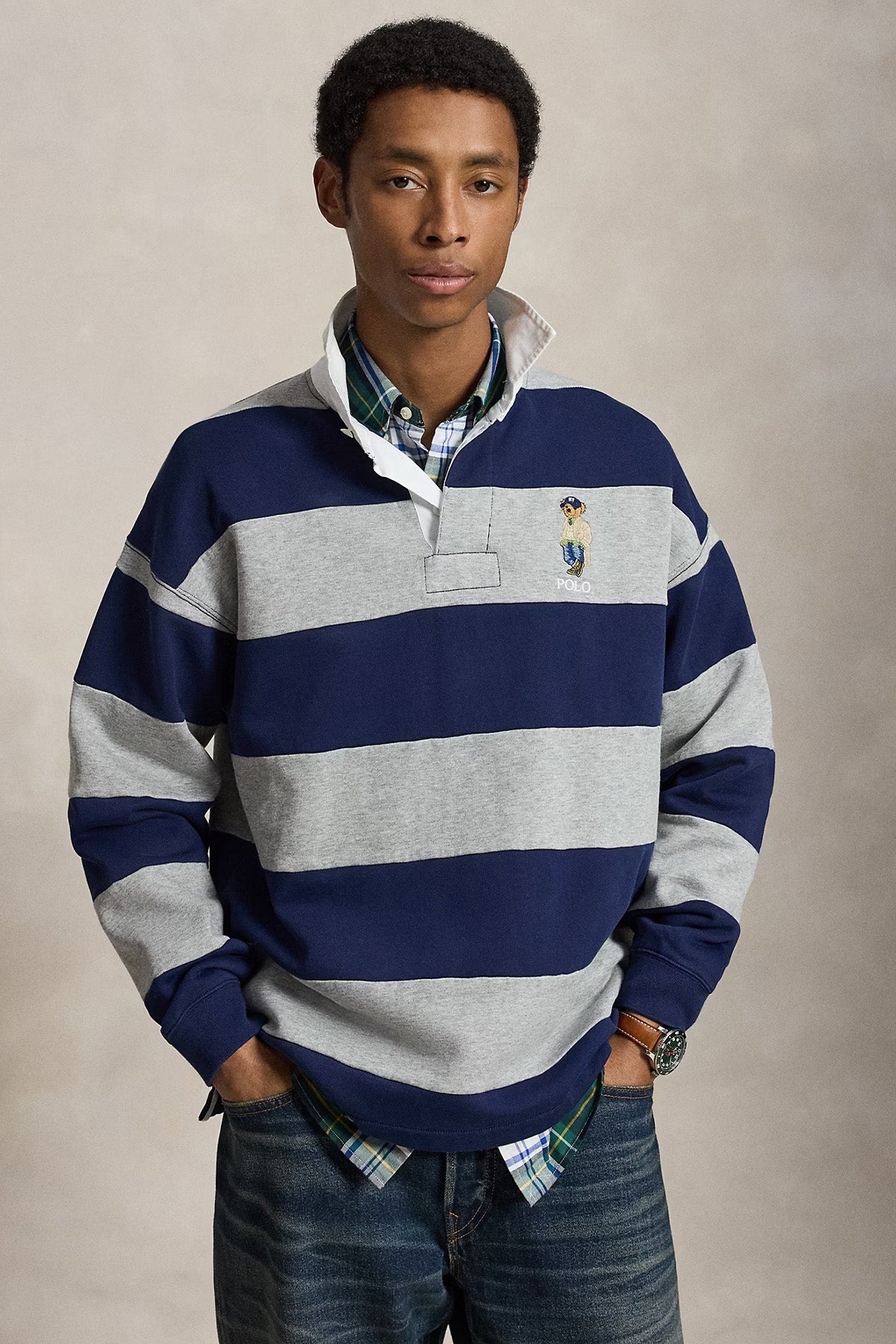 Polo Ralph Lauren Relaxed Fit Polo Bear Polo Yaka Şardonlu Sweatshirt