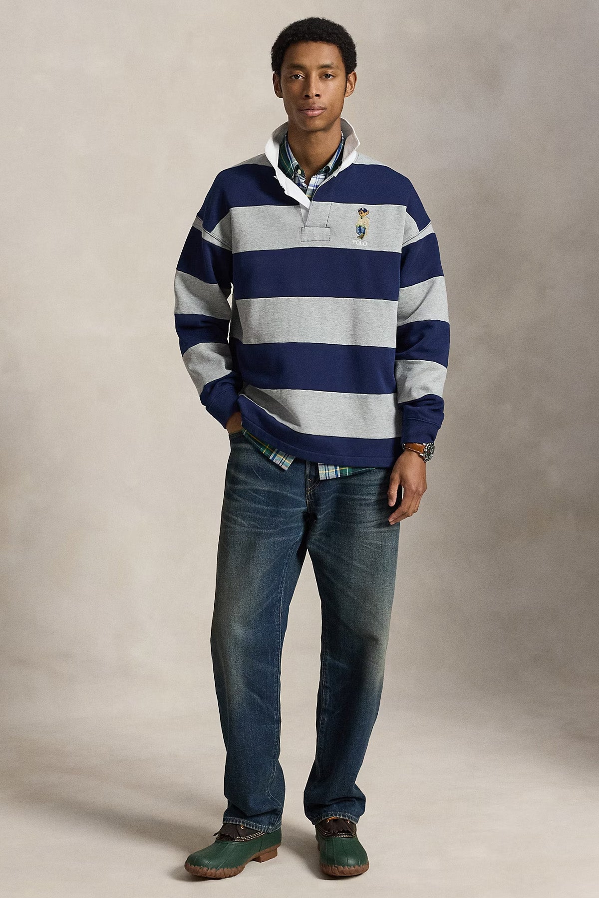Polo Ralph Lauren Relaxed Fit Polo Bear Polo Yaka Şardonlu Sweatshirt