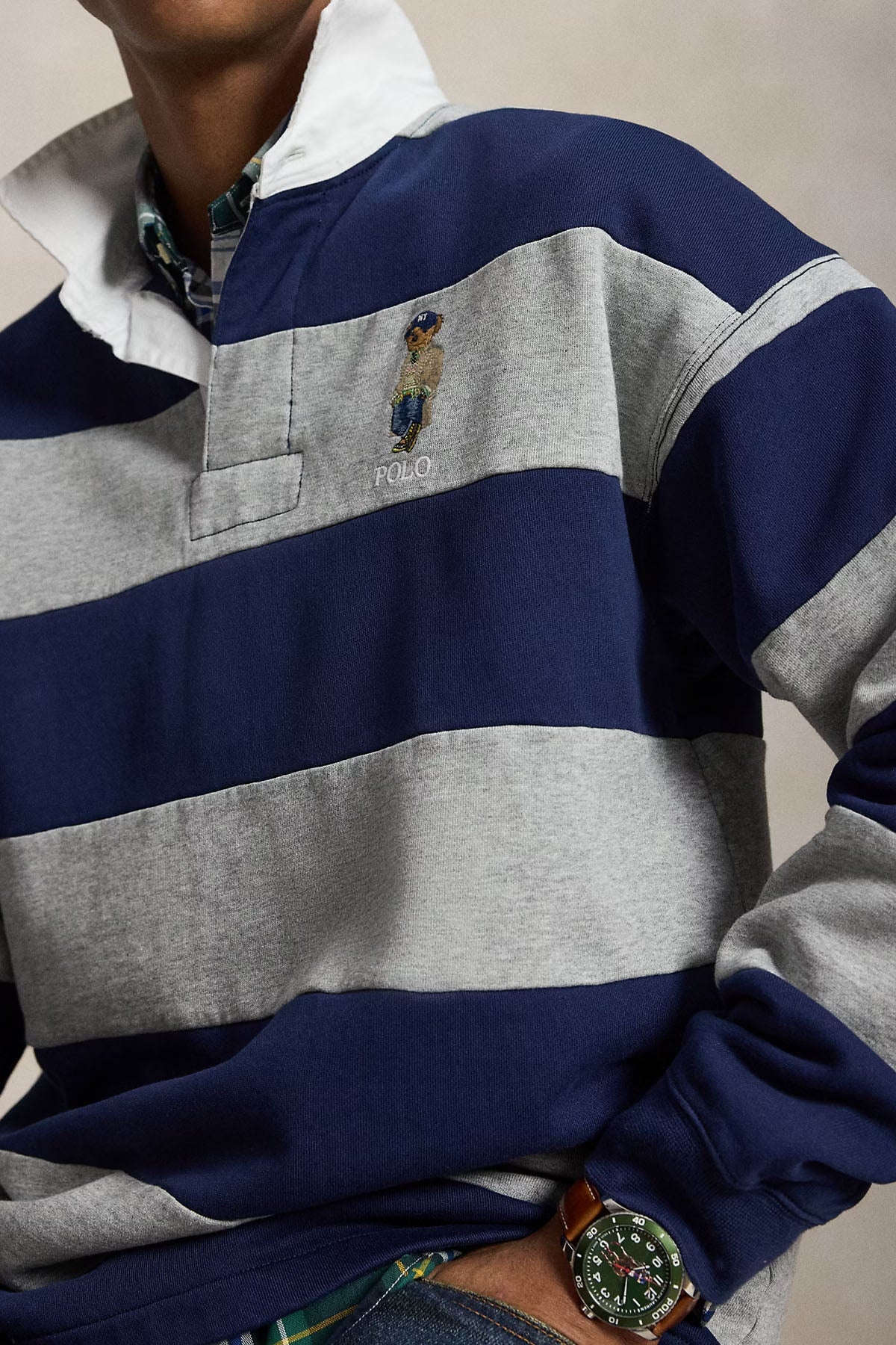 Polo Ralph Lauren Relaxed Fit Polo Bear Polo Yaka Şardonlu Sweatshirt