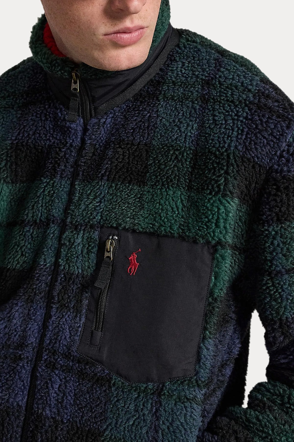 Polo Ralph Lauren Relaxed Fit Ekose Desenli Polar Ceket