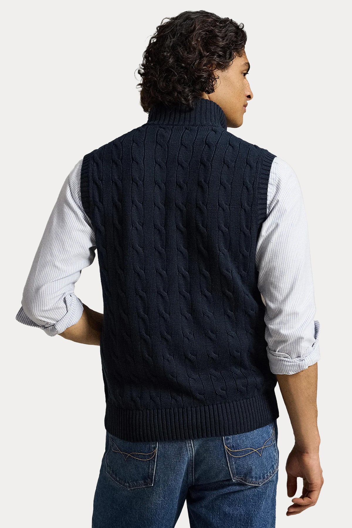 Polo Ralph Lauren Relaxed Fit Saç Örgü Triko Ceket