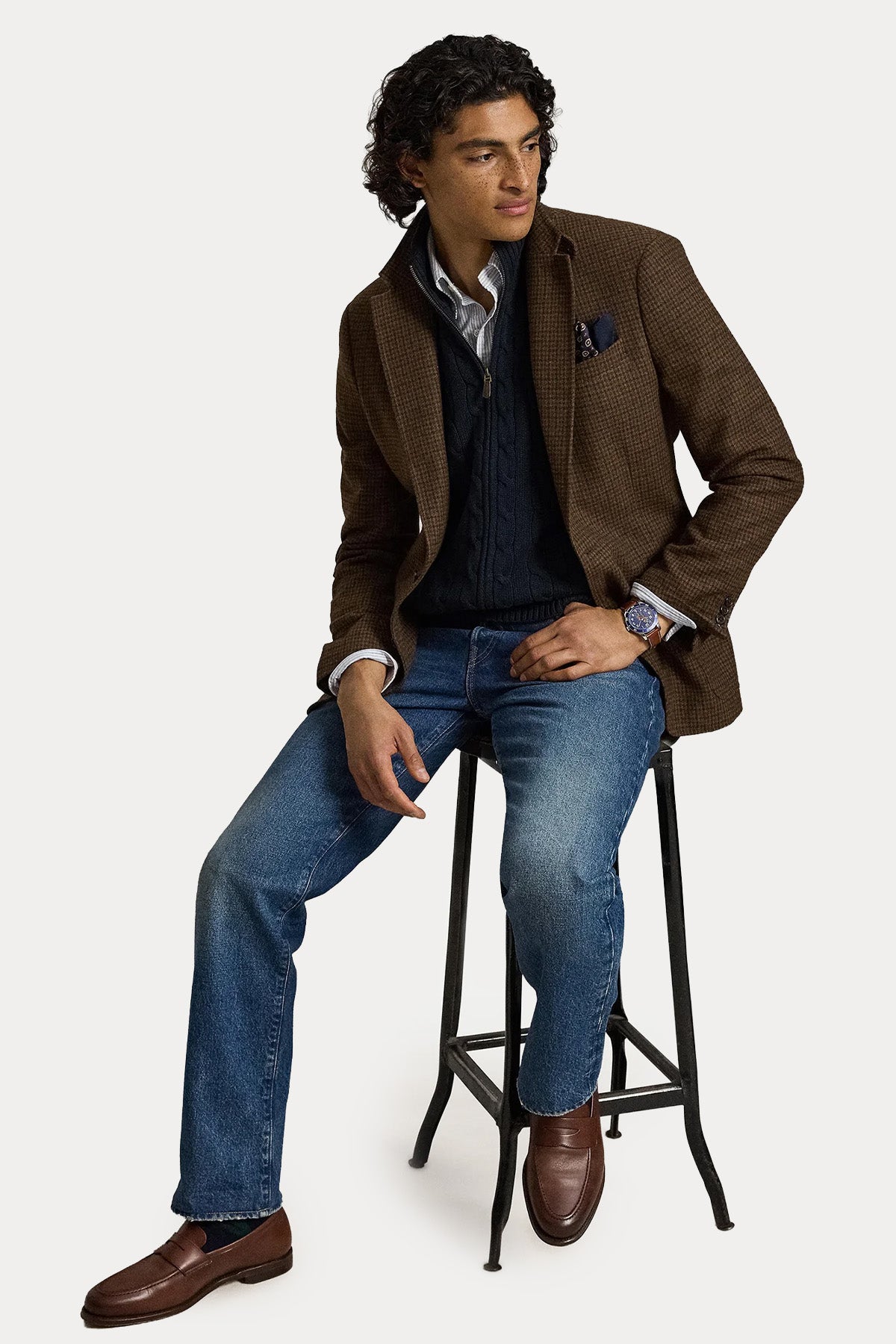 Polo Ralph Lauren Relaxed Fit Saç Örgü Triko Ceket